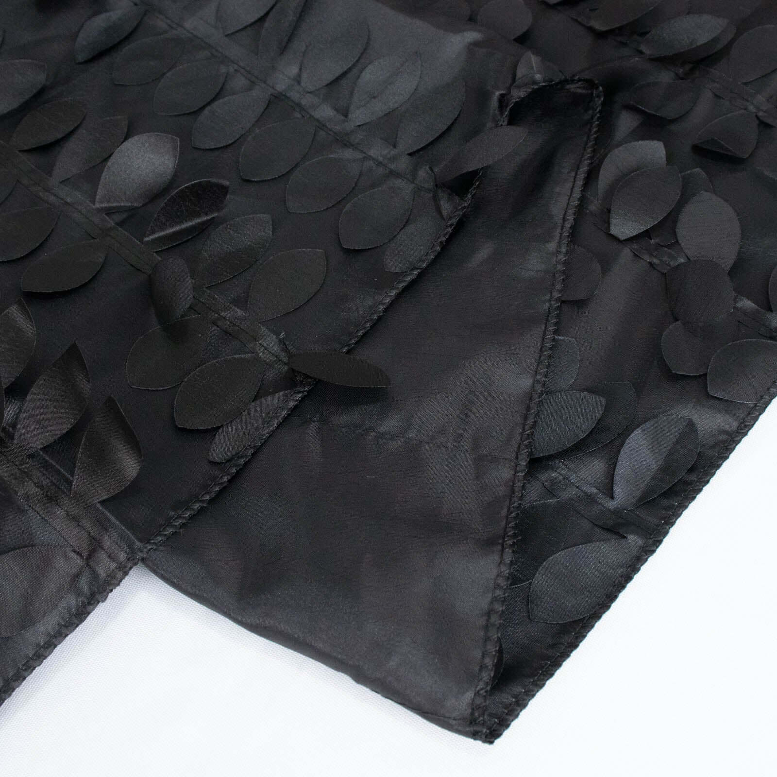 Taffeta Table Overlay 72"x72" Black - 3D Leaf Petal Table Topper - Image 10