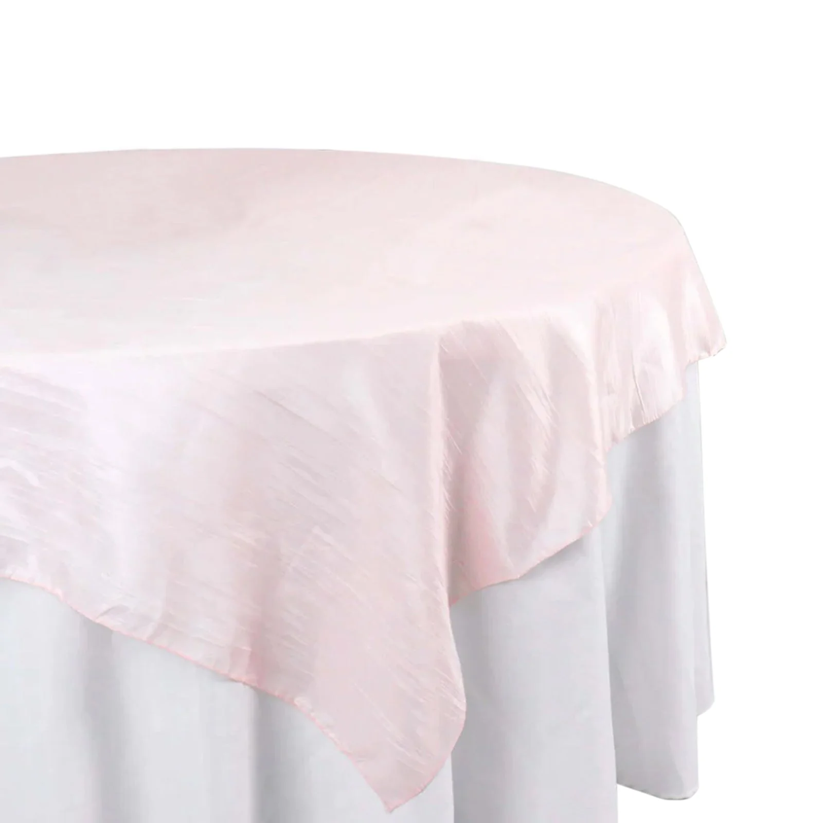 Taffeta Table Overlay 72"x72" Blush - Accordion Crinkle Table Topper