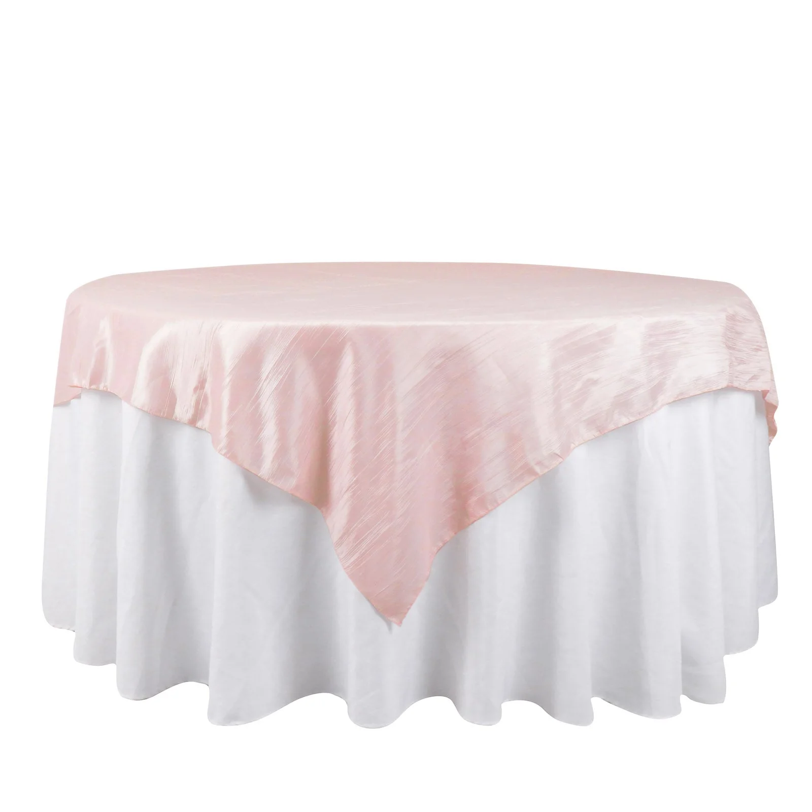 Taffeta Table Overlay 72"x72" Blush - Accordion Crinkle Table Topper - Image 6