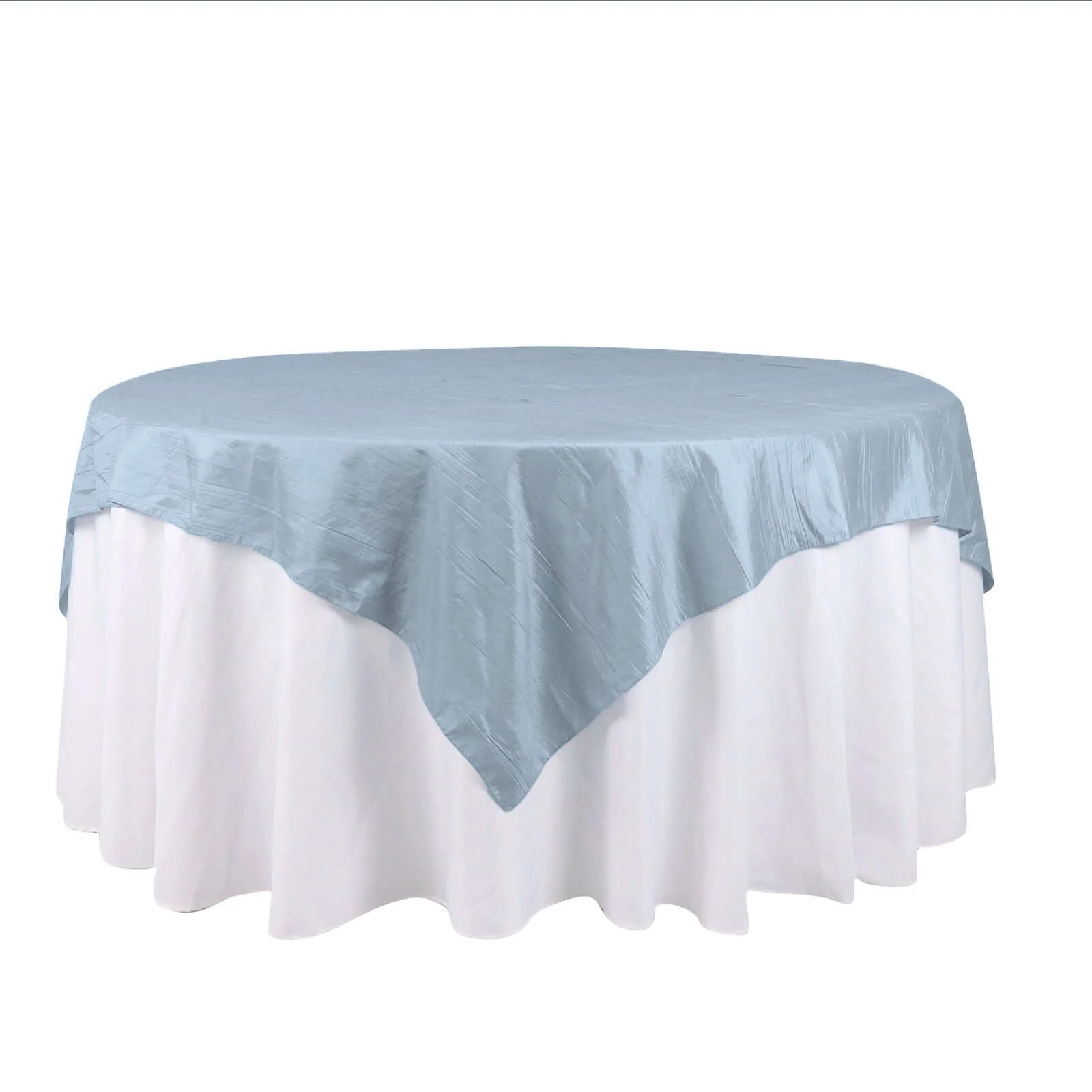 Taffeta Table Overlay 72"x72" Dusty Blue - Accordion Crinkle Table Topper - Image 7