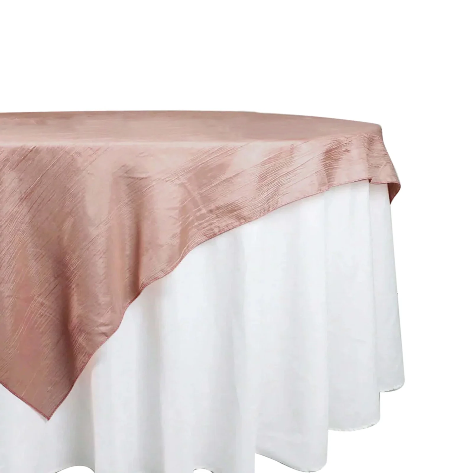 Taffeta Table Overlay 72"x72" Dusty Rose - Accordion Crinkle Table Topper