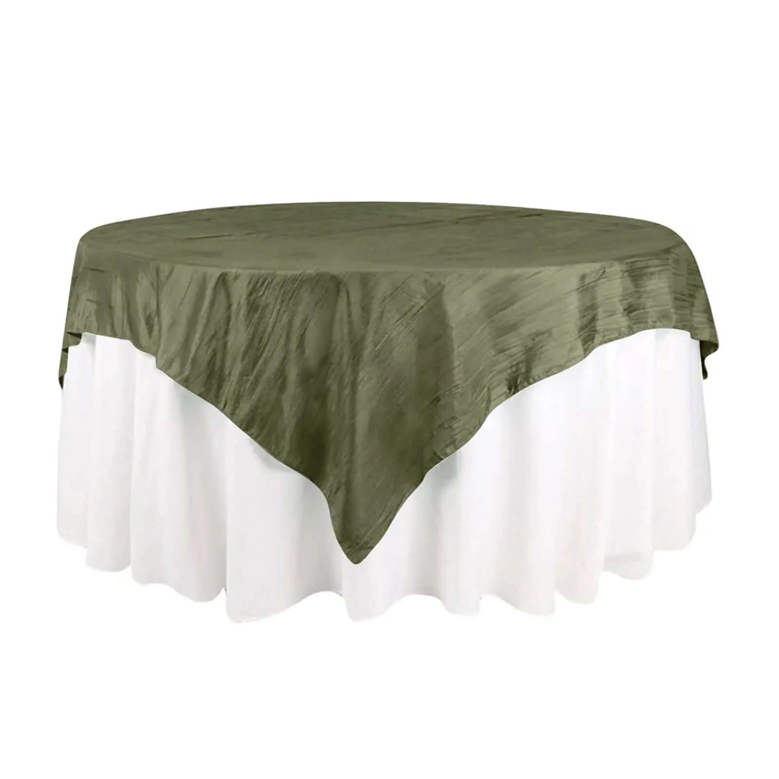 Taffeta Table Overlay 72"x72" Dusty Sage Green - Accordion Crinkle Table Topper - Image 3