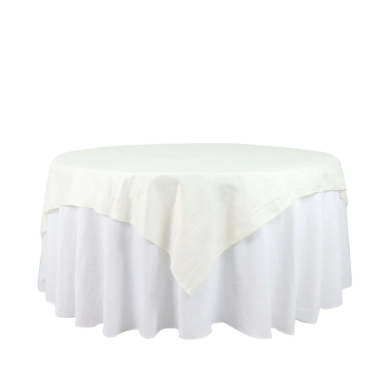 Taffeta Table Overlay 72"x72" Ivory - Accordion Crinkle Table Topper - Image 7