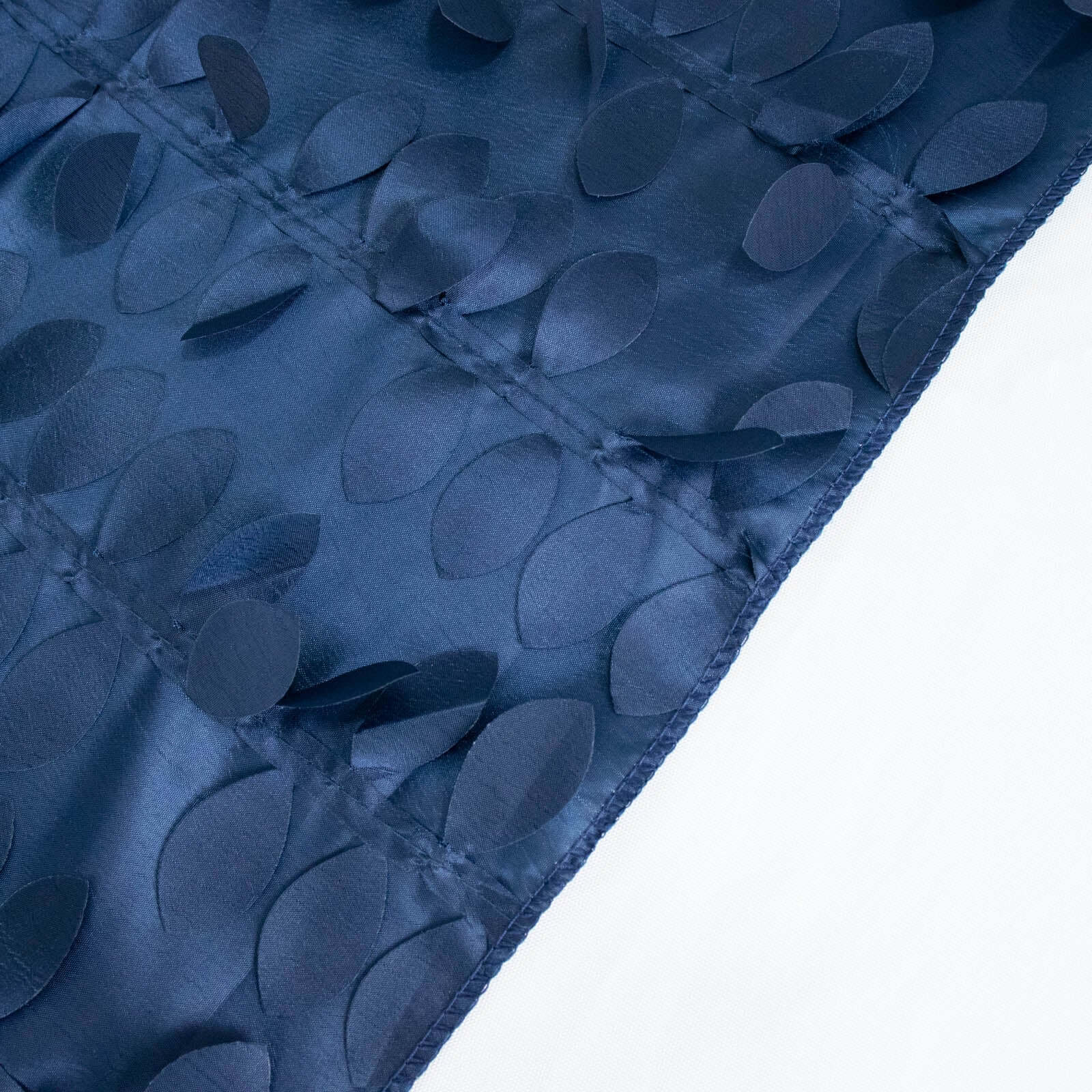 Taffeta Table Overlay 72"x72" Navy Blue - 3D Leaf Petal Table Topper - Image 9