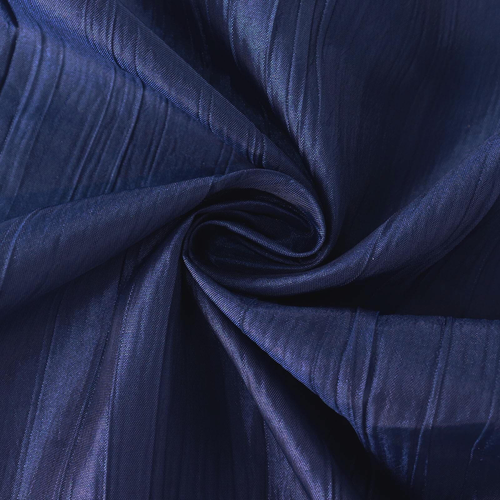 Taffeta Table Overlay 72"x72" Navy Blue - Accordion Crinkle Table Topper - Image 7