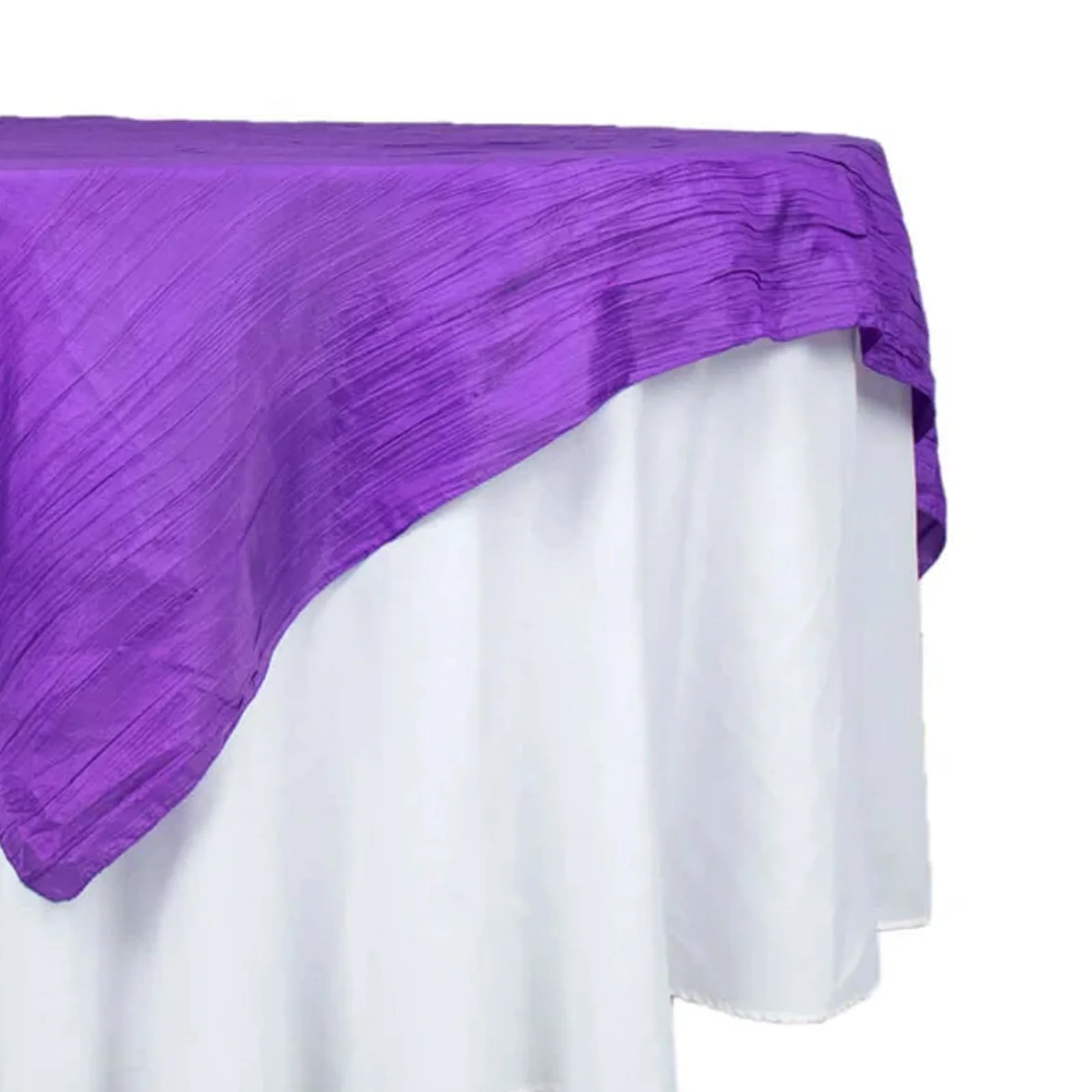 Taffeta Table Overlay 72"x72" Purple - Accordion Crinkle Table Topper