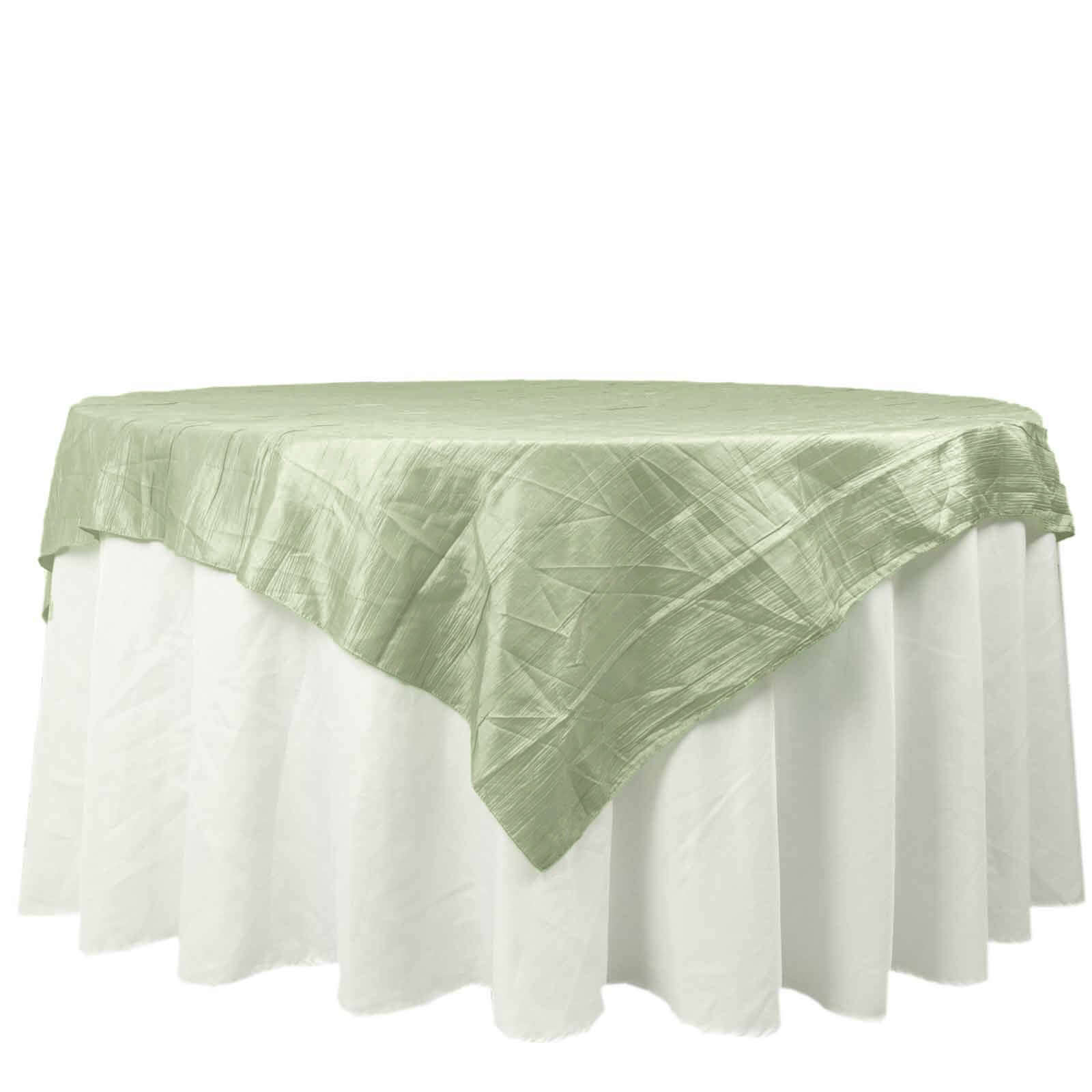 Taffeta Table Overlay 72"x72" Sage Green - Accordion Crinkle Table Topper - Image 7