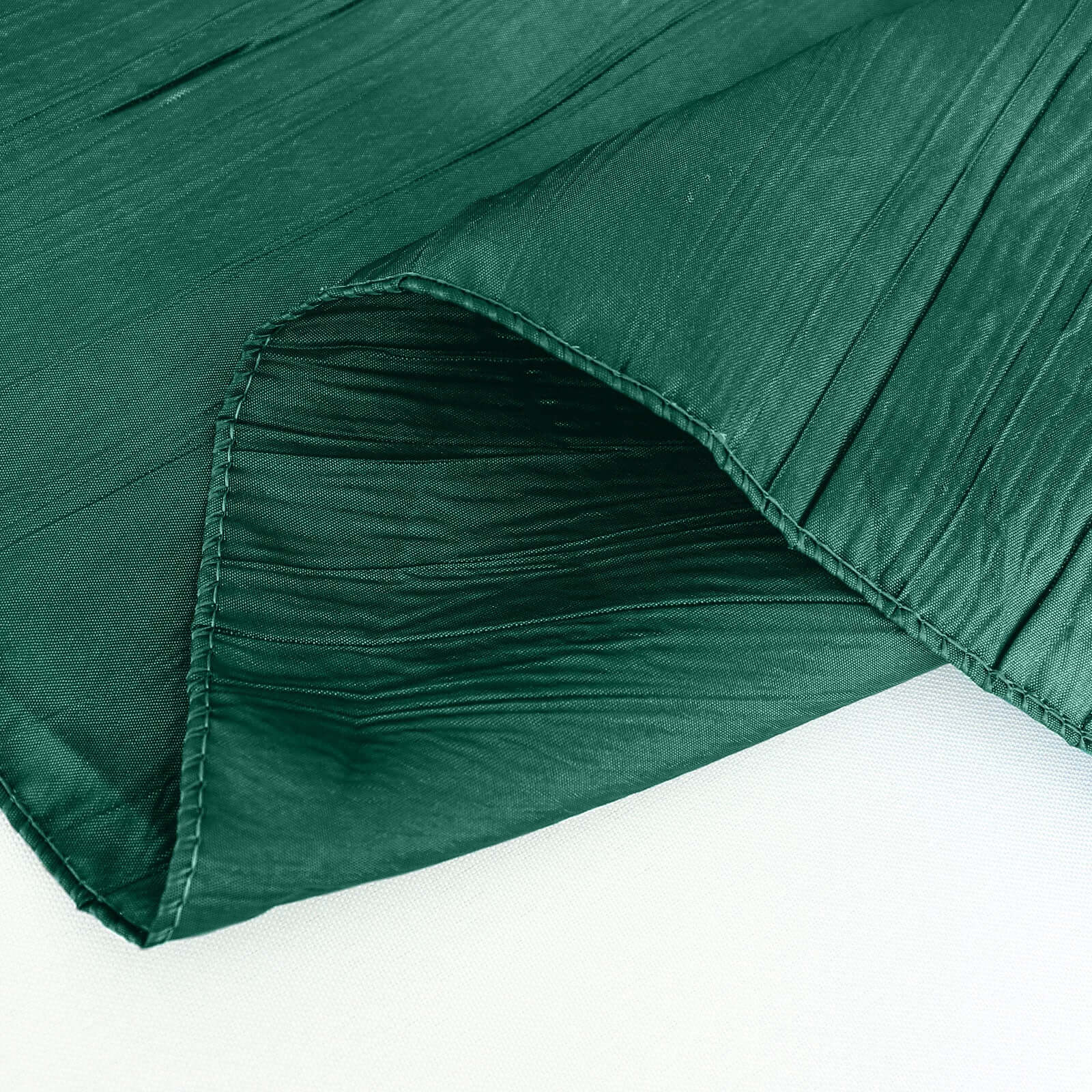 Taffeta Table Overlay 90"x90" Hunter Emerald Green - Accordion Crinkle Table Topper - Image 14