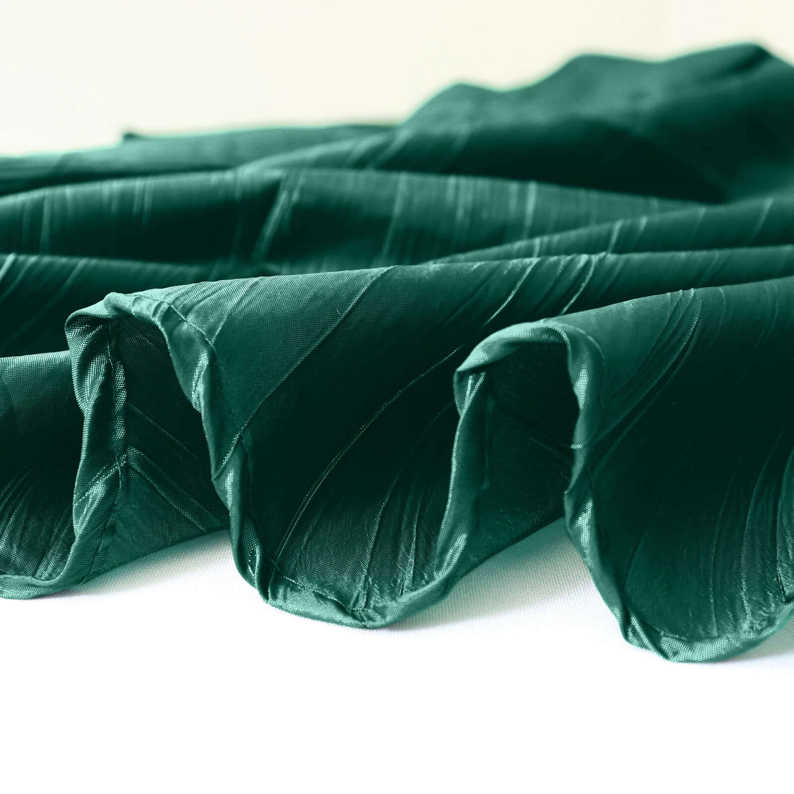 Taffeta Table Overlay 90"x90" Hunter Emerald Green - Accordion Crinkle Table Topper - Image 17