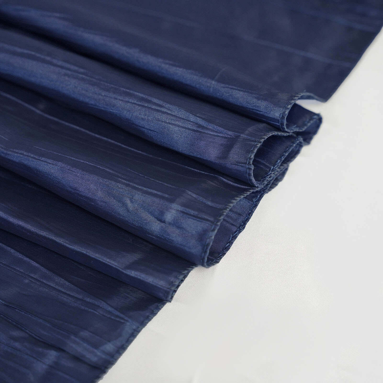 Taffeta Table Overlay 90"x90" Navy Blue - Accordion Crinkle Table Topper - Image 11