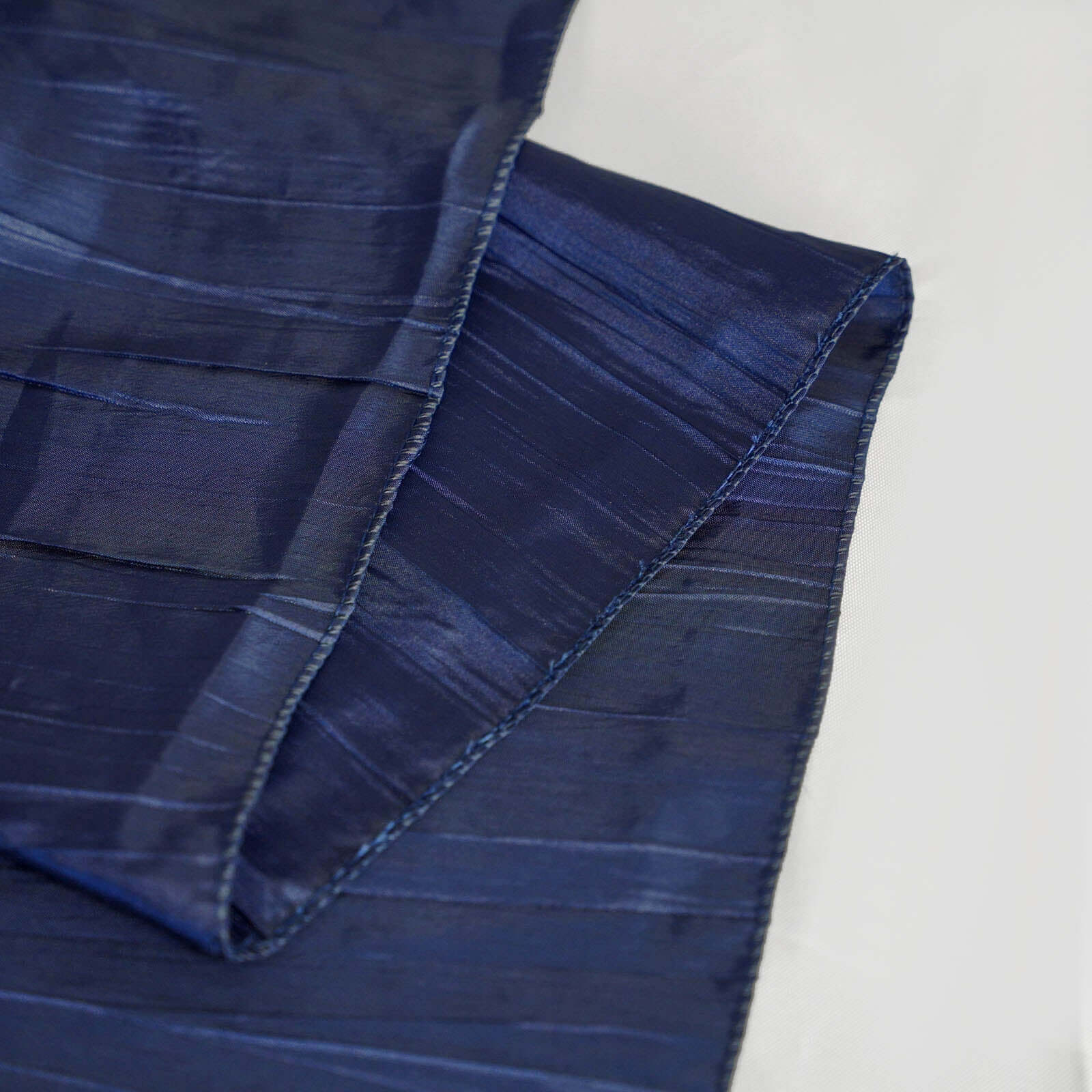 Taffeta Table Overlay 90"x90" Navy Blue - Accordion Crinkle Table Topper - Image 6
