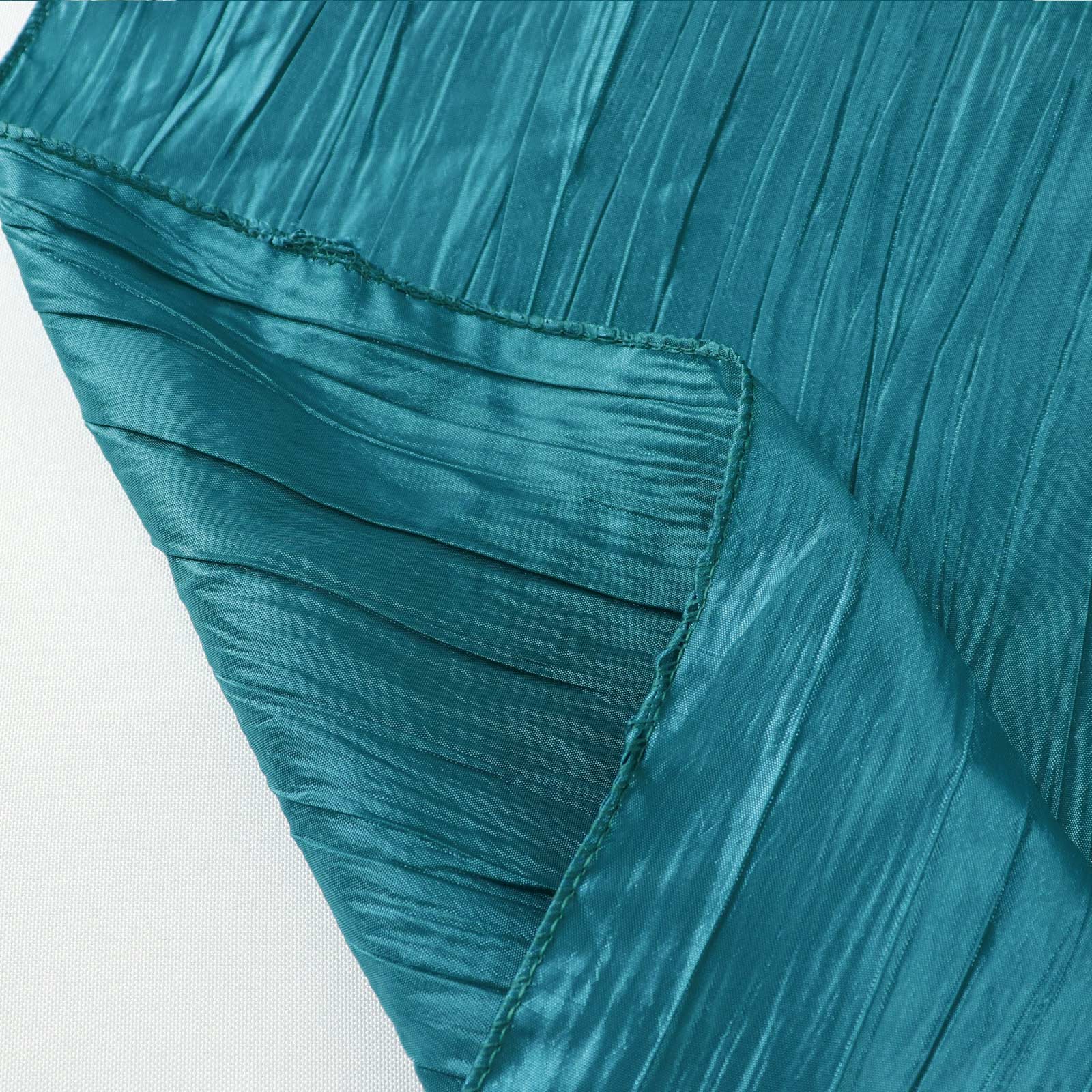 Taffeta Table Overlay 90"x90" Peacock Teal - Accordion Crinkle Table Topper - Image 8