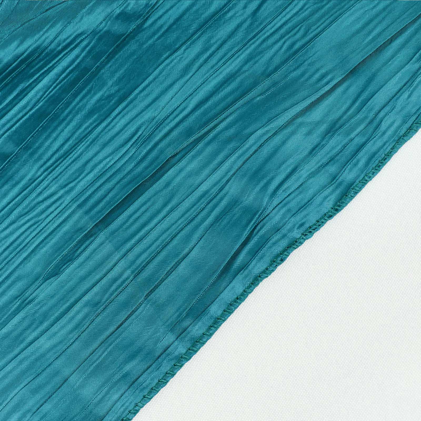 Taffeta Table Overlay 90"x90" Peacock Teal - Accordion Crinkle Table Topper - Image 9