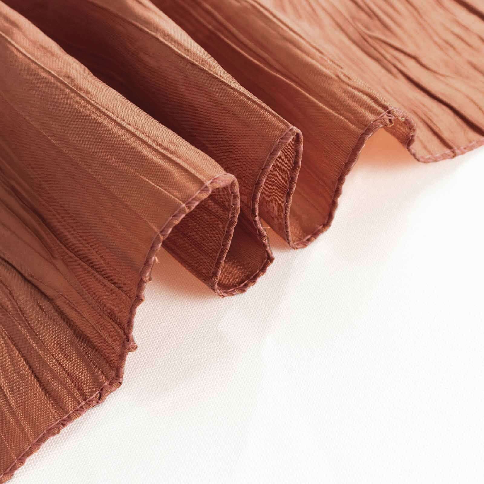 Taffeta Table Overlay 90"x90" Terracotta (Rust) - Accordion Crinkle Table Topper - Image 11