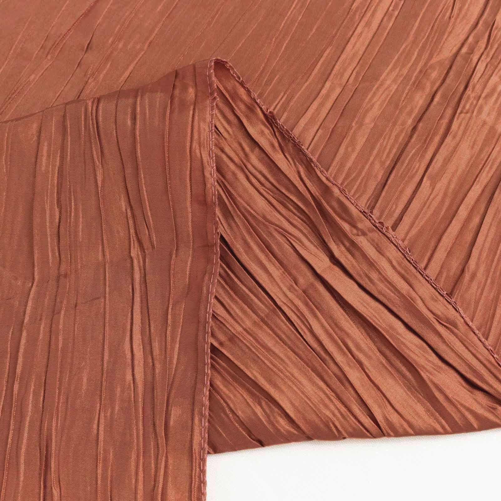 Taffeta Table Overlay 90"x90" Terracotta (Rust) - Accordion Crinkle Table Topper - Image 12