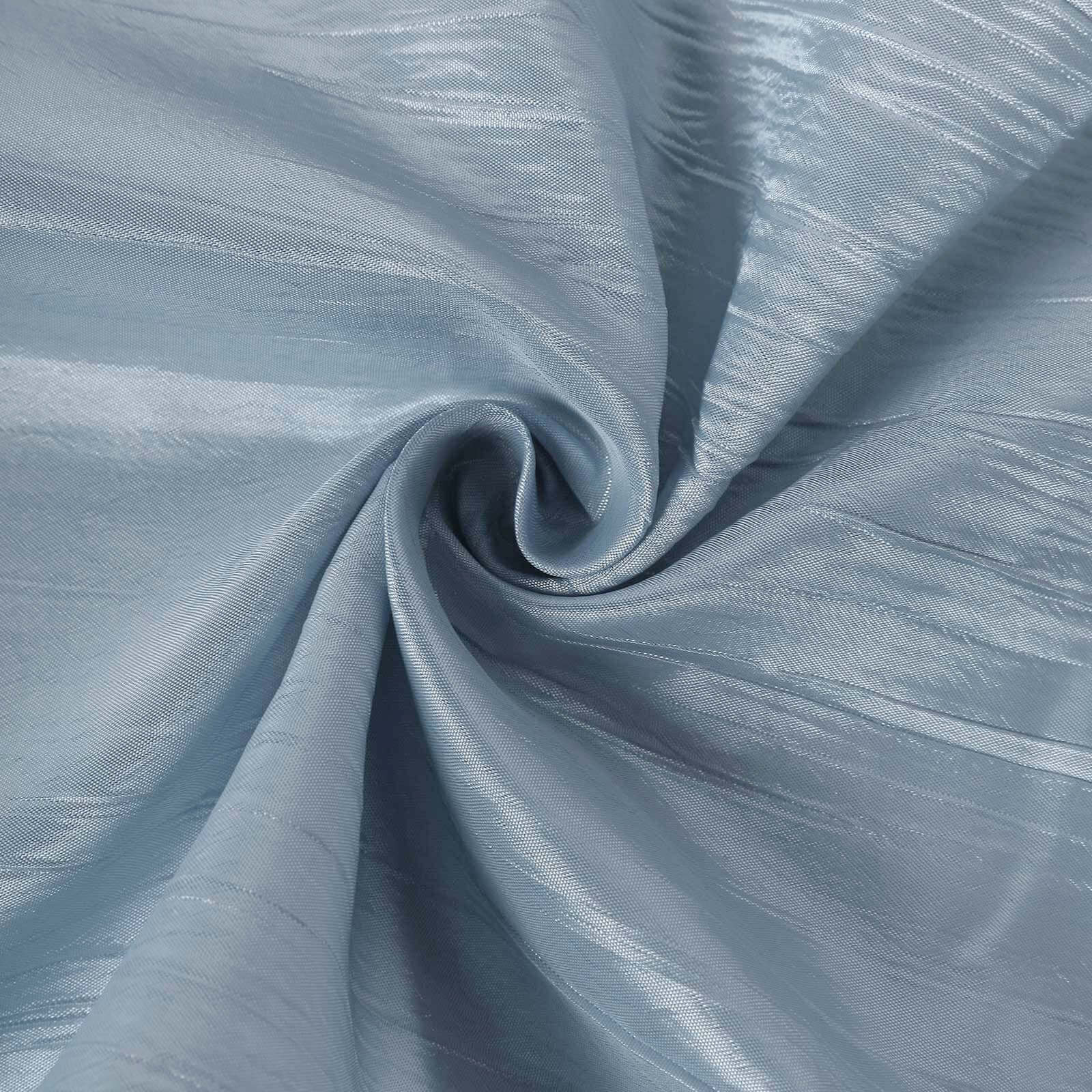 Taffeta Table Runner 12"x108" Dusty Blue - Accordion Crinkle Table Linen - Image 3