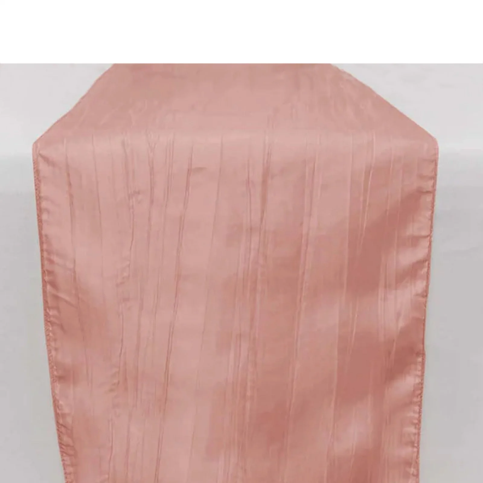Taffeta Table Runner 12"x108" Dusty Rose - Accordion Crinkle Table Linen