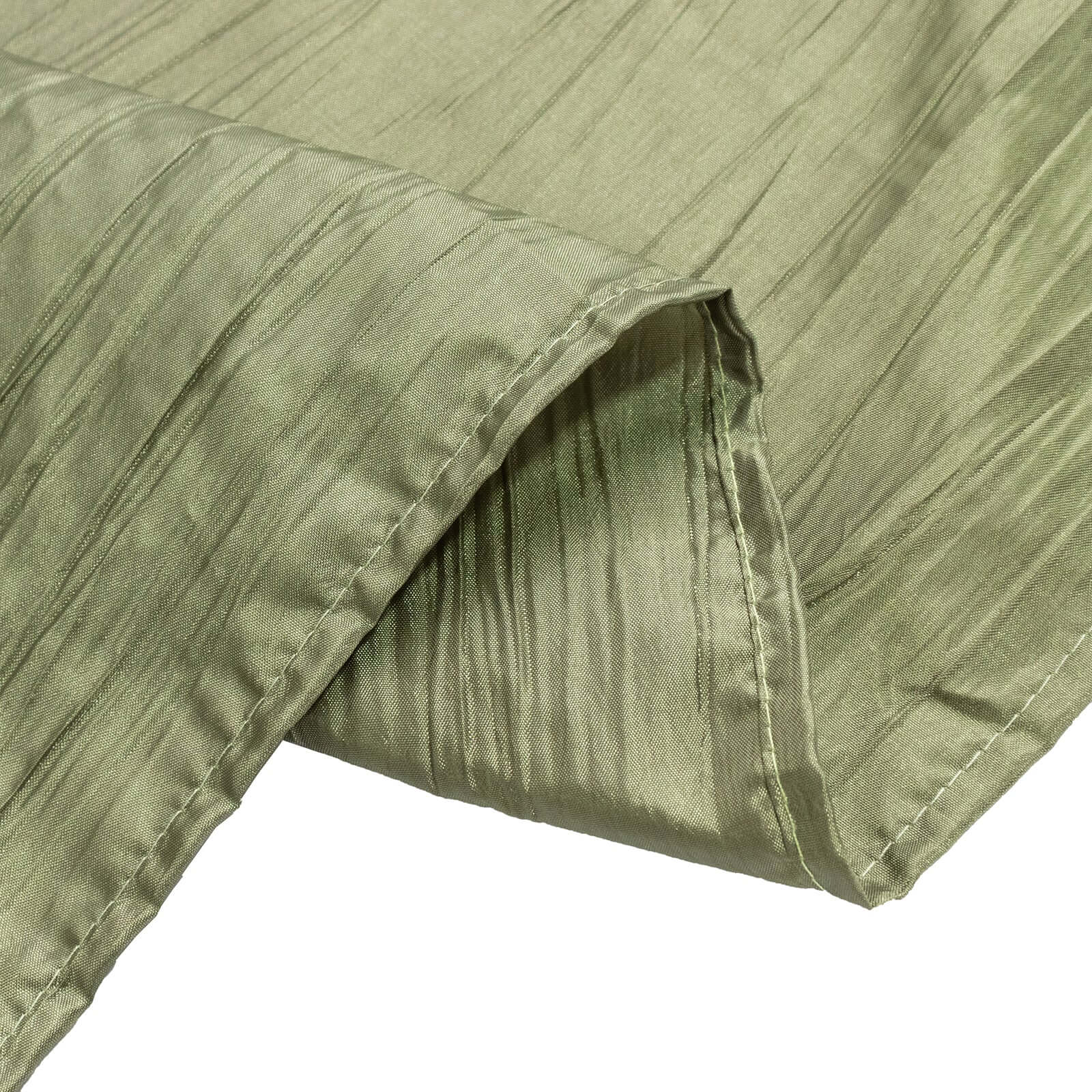 Taffeta Table Runner 12"x108" Dusty Sage Green - Accordion Crinkle Table Linen - Image 13
