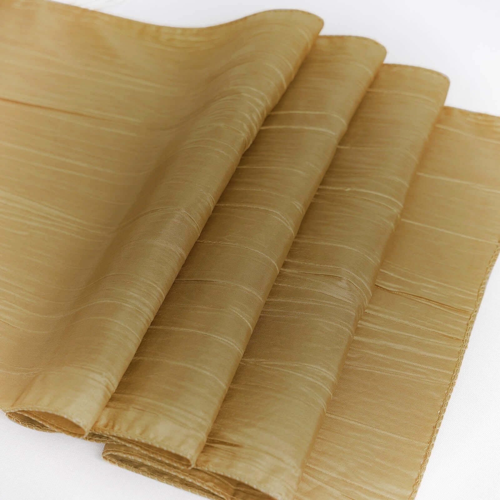 Taffeta Table Runner 12"x108" Gold - Accordion Crinkle Table Linen for Stylish Events - Image 11