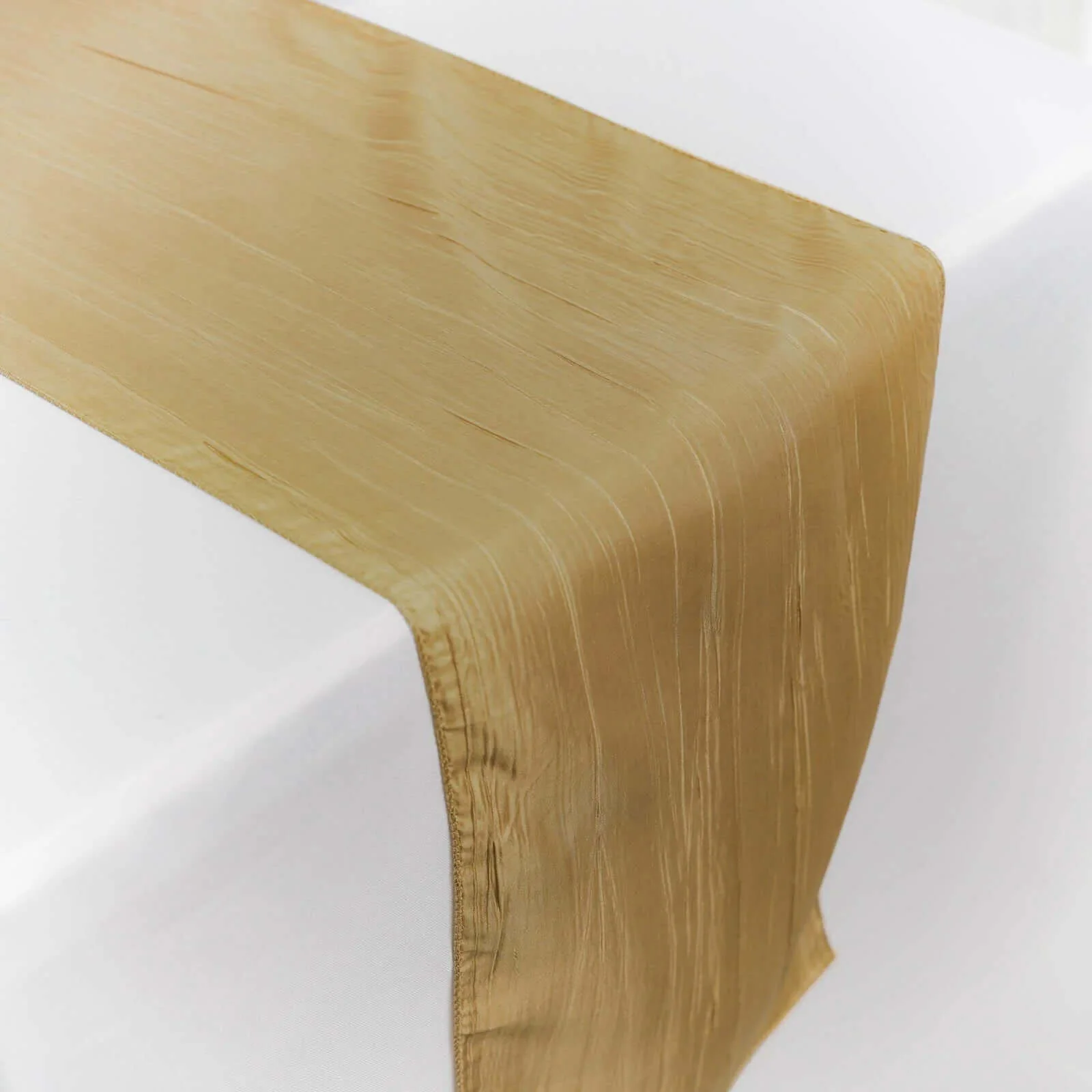 Taffeta Table Runner 12"x108" Gold - Accordion Crinkle Table Linen for Stylish Events - Image 6