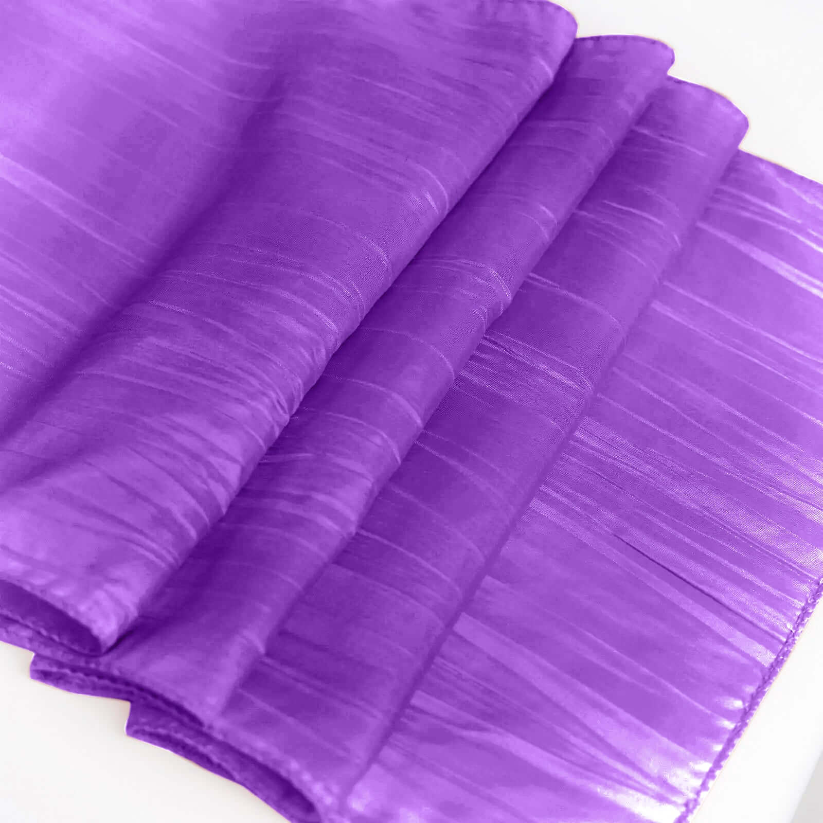 Taffeta Table Runner 12"x108" Purple - Accordion Crinkle Table Linen - Image 8