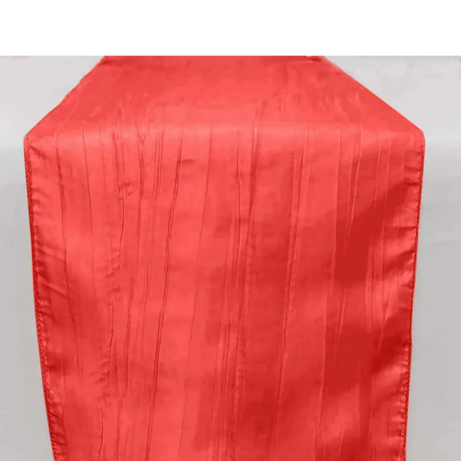 Taffeta Table Runner 12"x108" Red - Accordion Crinkle Table Linen