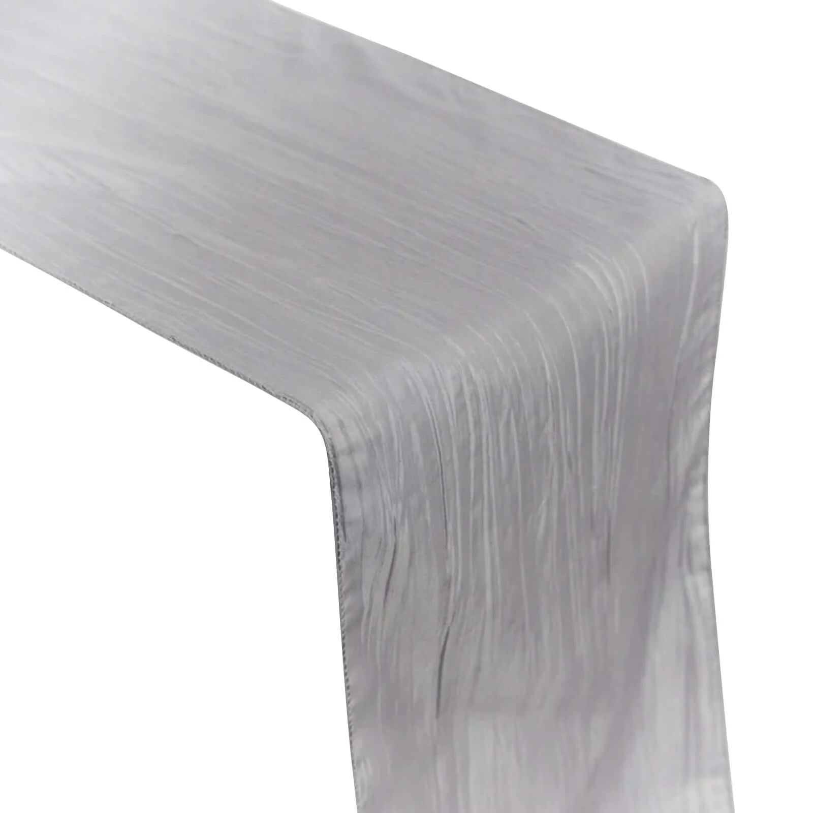Taffeta Table Runner 12"x108" Silver - Accordion Crinkle Table Linen - Image 6