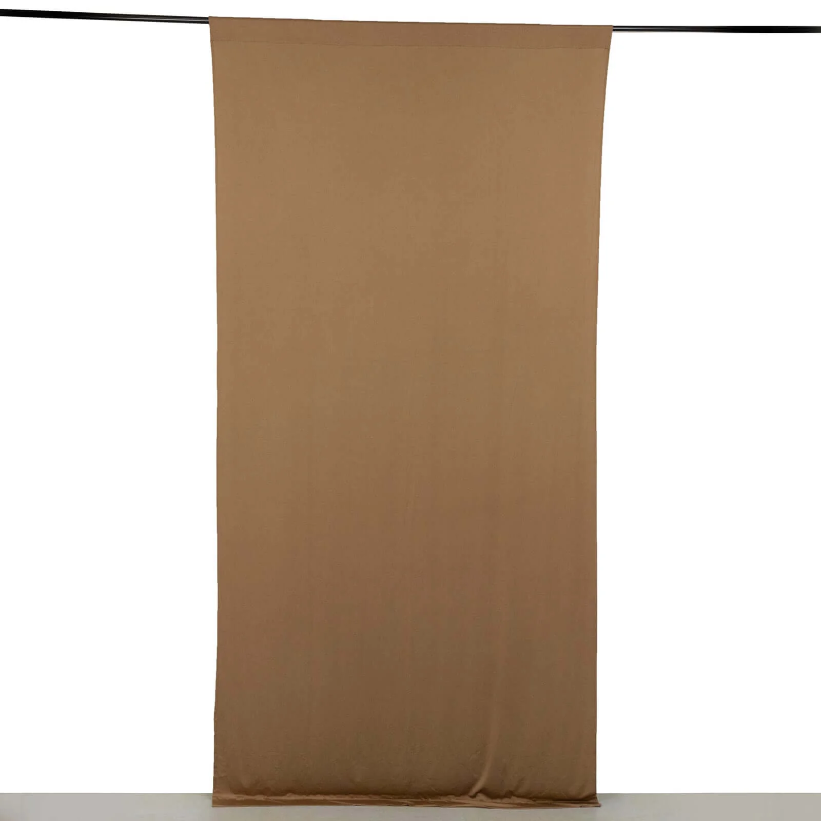 Taupe 4-Way Stretch Spandex Backdrop Drape Curtain, Wrinkle Free Event Divider Panel with Rod Pockets - 5ftx10ft - Image 5