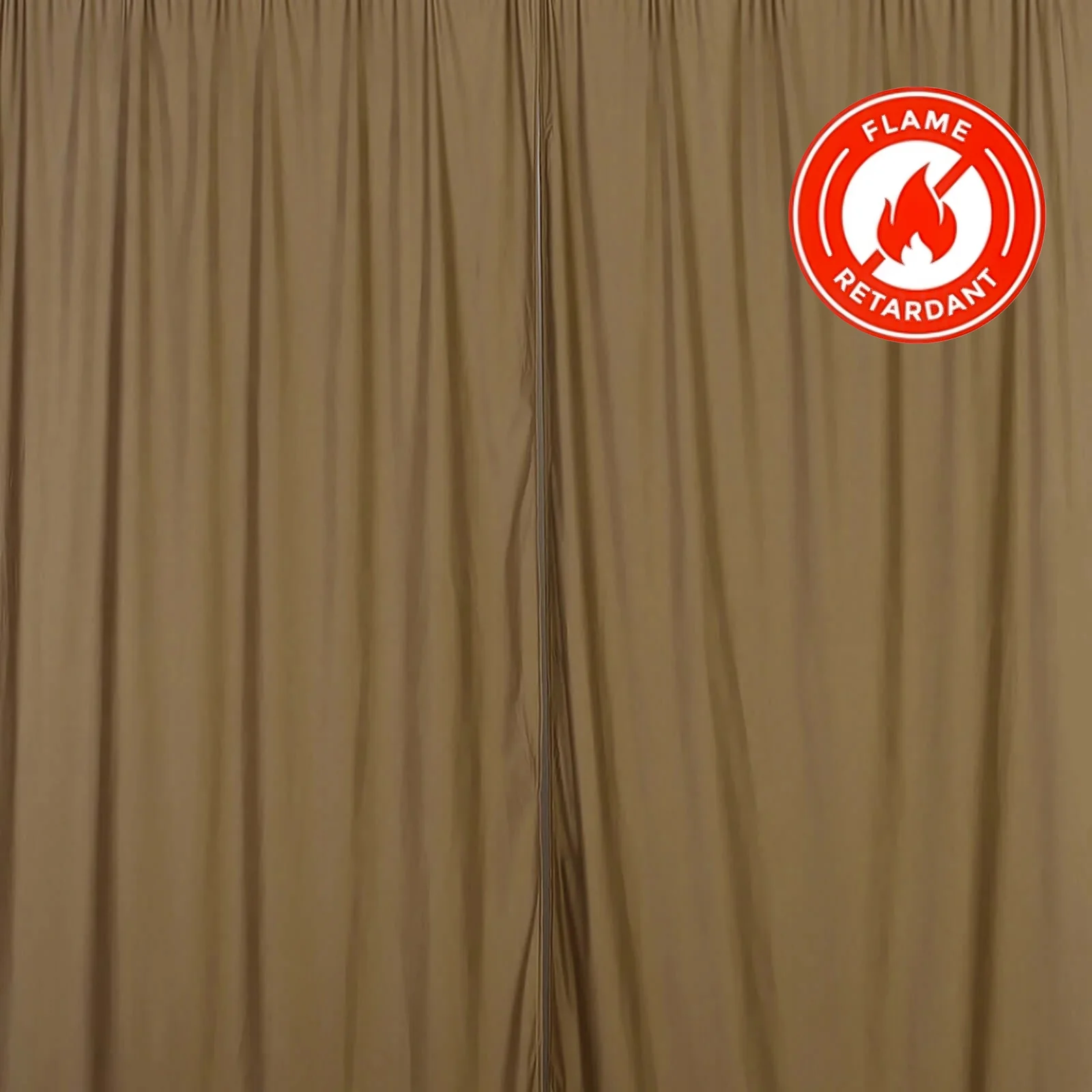 2 Pack 5ftx10ft Taupe Scuba Polyester Backdrop Drape Curtains, Durable Flame Resistant Event Divider Panels Wrinkle Free With Rod Pockets - Image 8