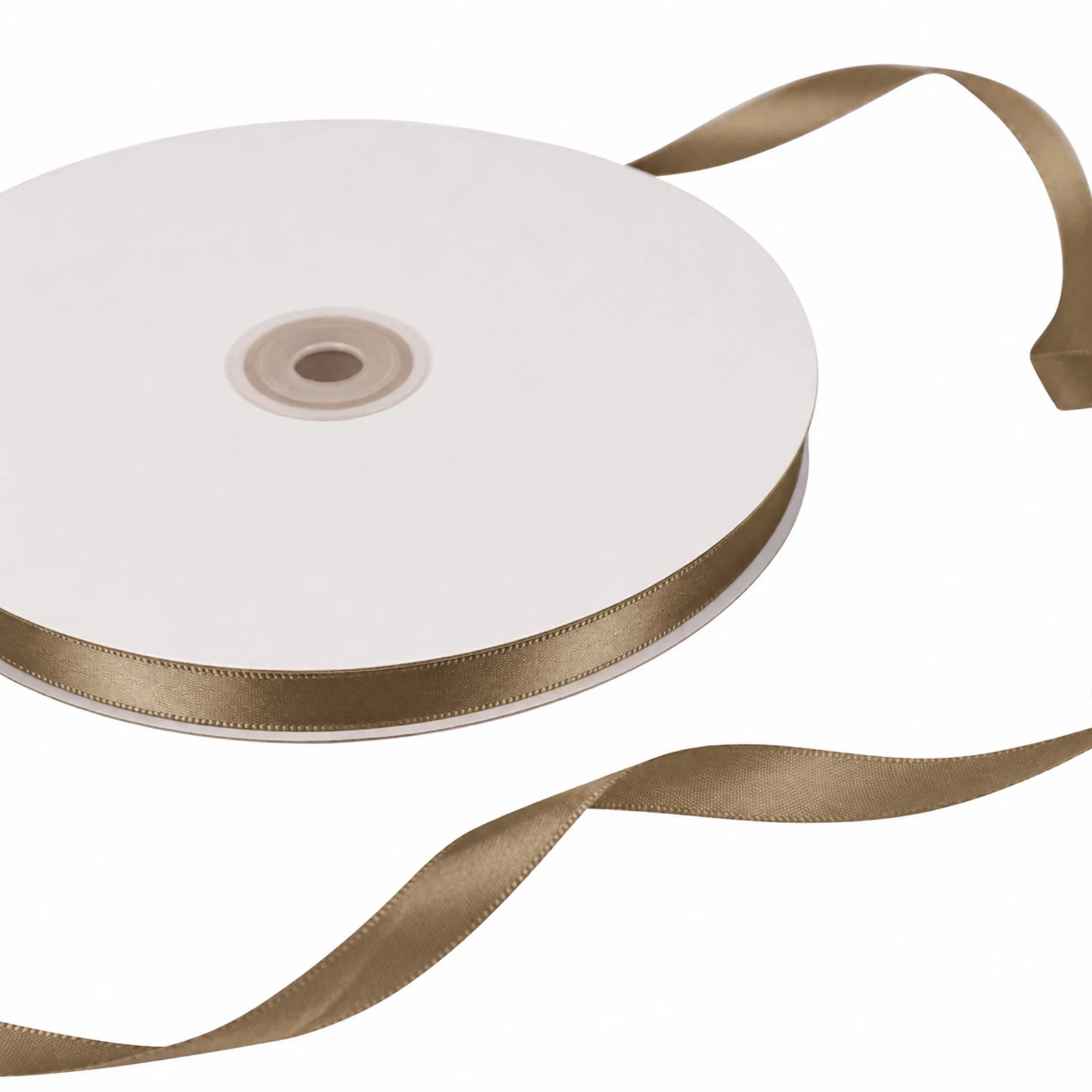 Taupe Single Face Decorative Satin Ribbon 100 Yards 3/8" - Image 6
