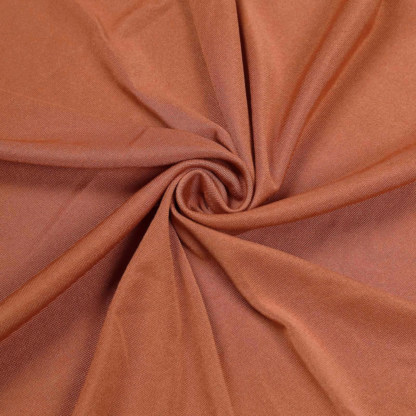 Terracotta (Rust) 4-Way Stretch Spandex Backdrop Drape Curtain, Wrinkle Free Event Divider Panel with Rod Pockets - 5ftx10ft - Image 8