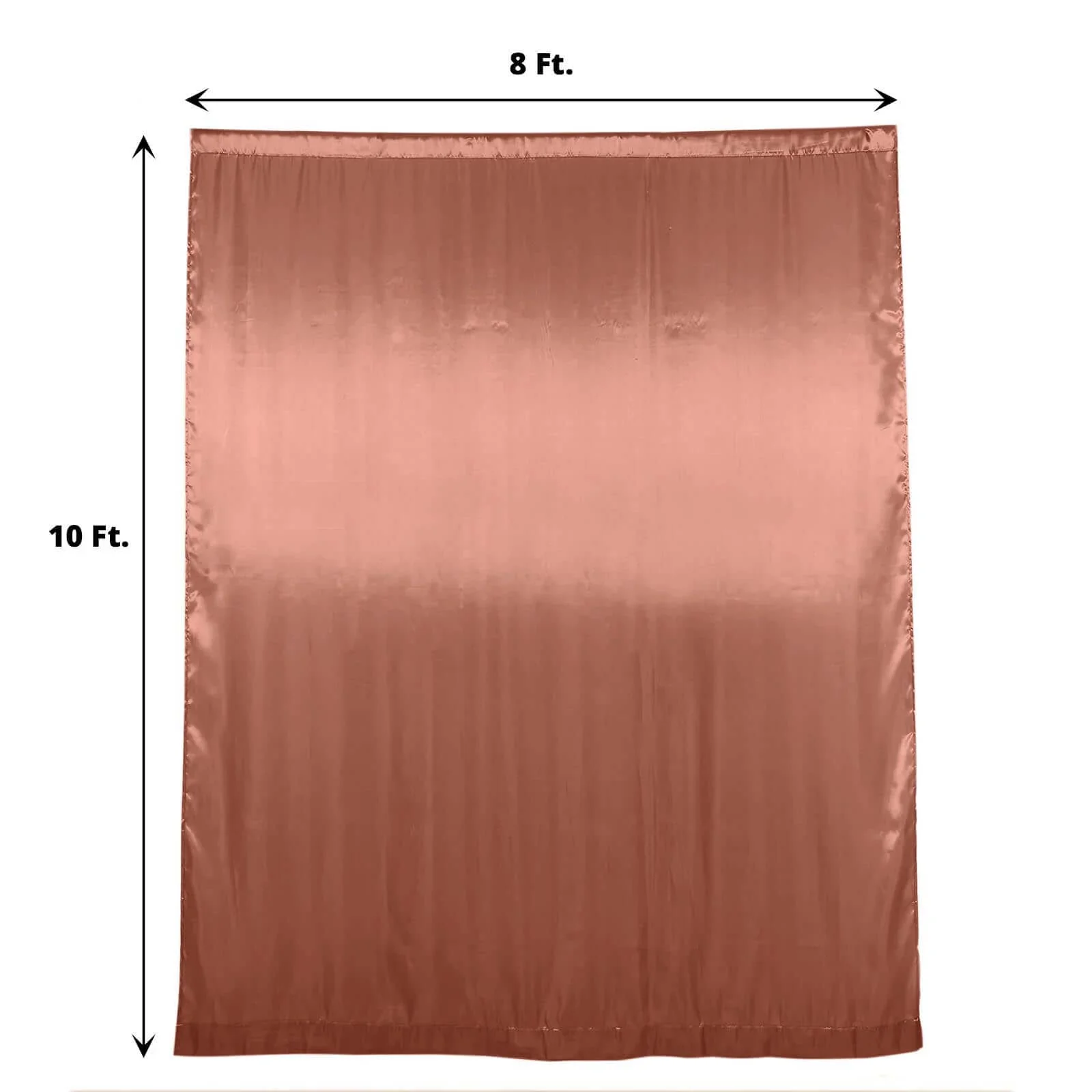 Terracotta (Rust) Satin Backdrop Drape Curtain, Photo Booth Event Divider Panel - 8ftx10ft - Image 3