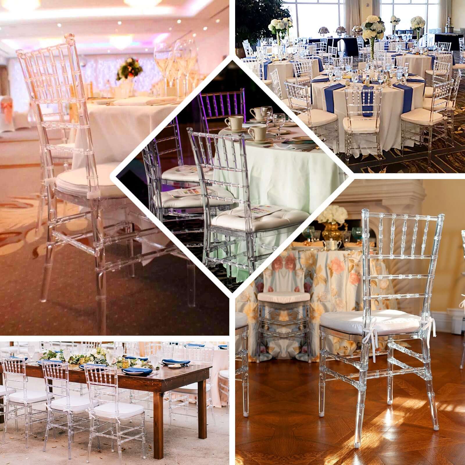 8 Pack Chiavari Chairs Transparent and Stackable Clear - Sleek Armless Design for Weddings & Gatherings - Image 5