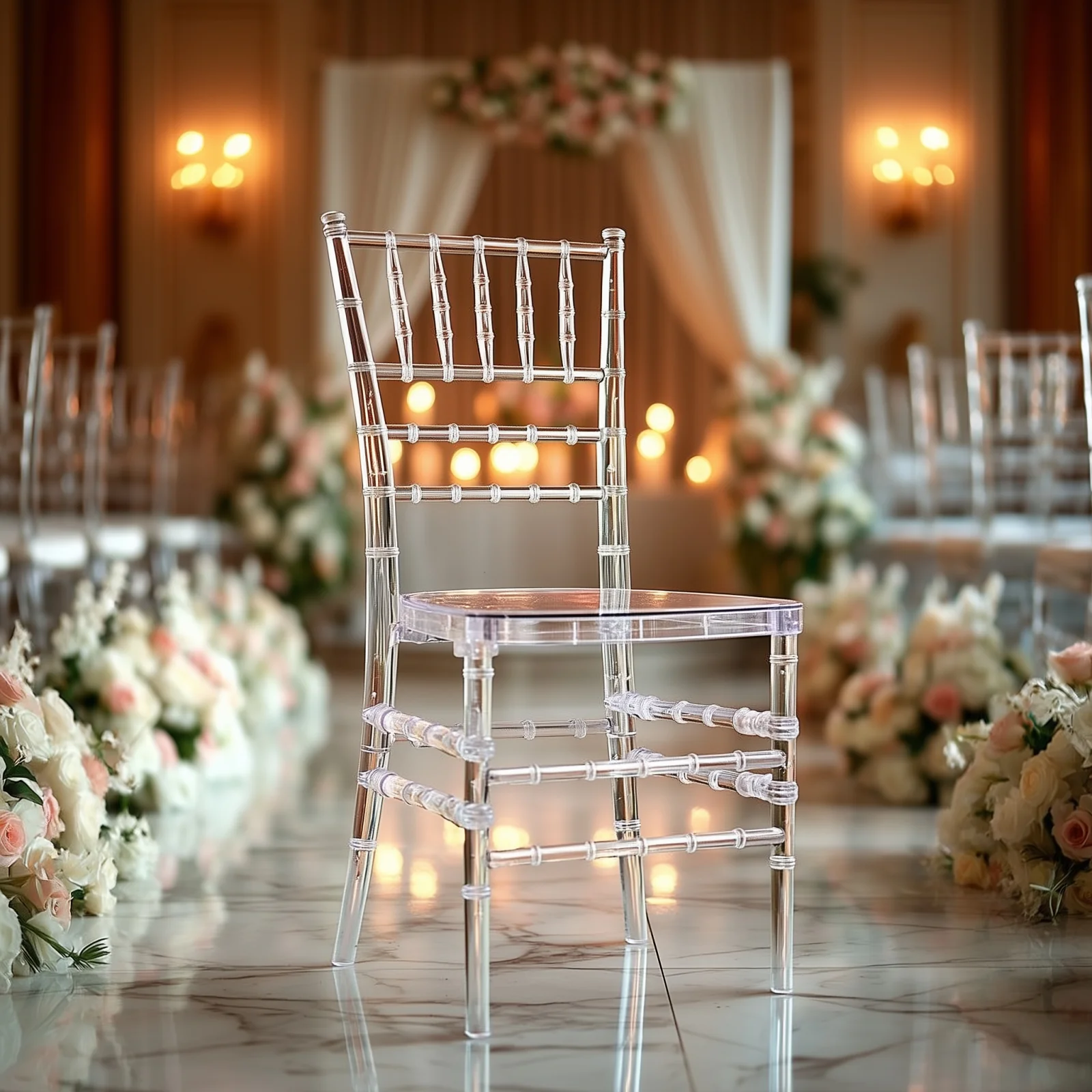 8 Pack Chiavari Chairs Transparent and Stackable Clear - Sleek Armless Design for Weddings & Gatherings - Image 7