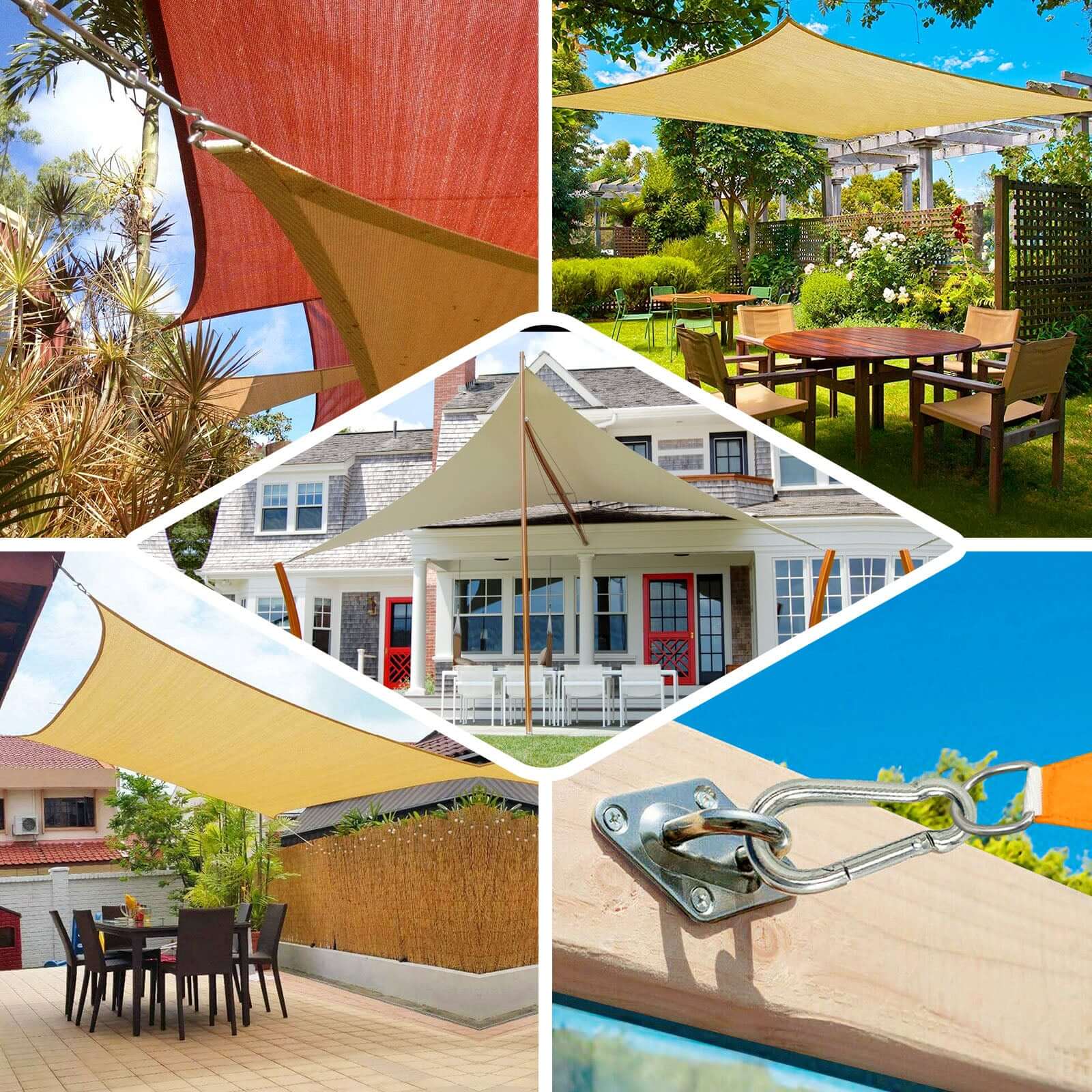 Triangle Stainless Steel Sun Shade Sail Installation Hardware Kit - Image 4