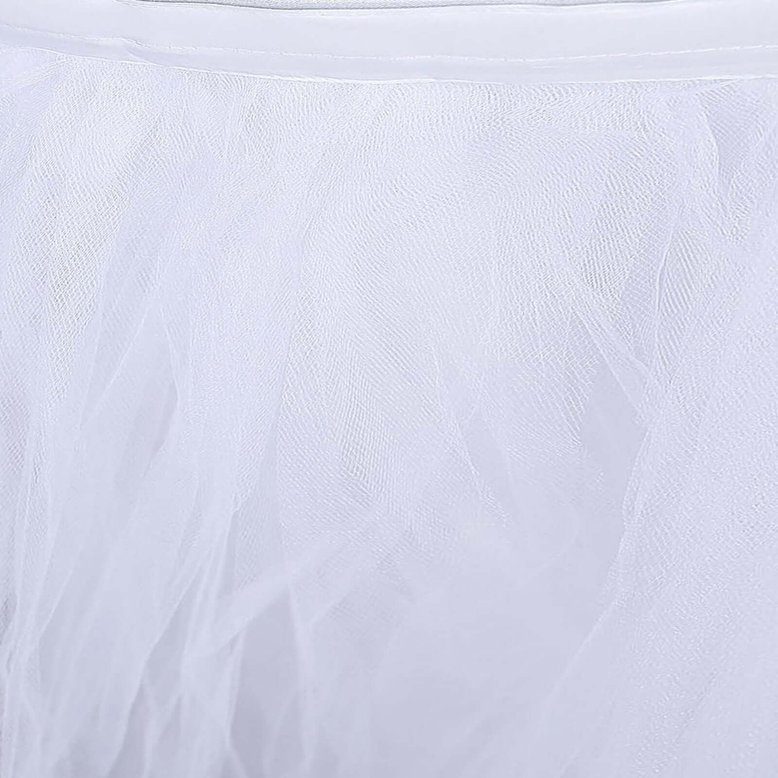Tulle Table Skirt 17ft White - 4 Layer Pleated Tutu for Stylish & Soft Event Table Cover - Image 8