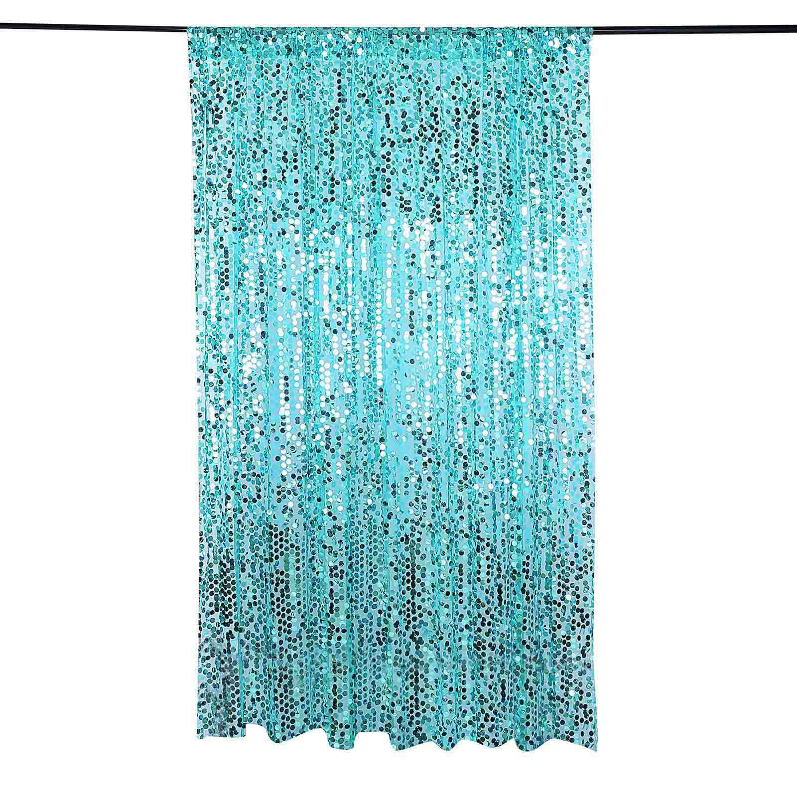 Turquoise Big Payette Sequin Backdrop Drape Curtain, Photo Booth Event Divider Panel - 8ftx8ft - Image 7