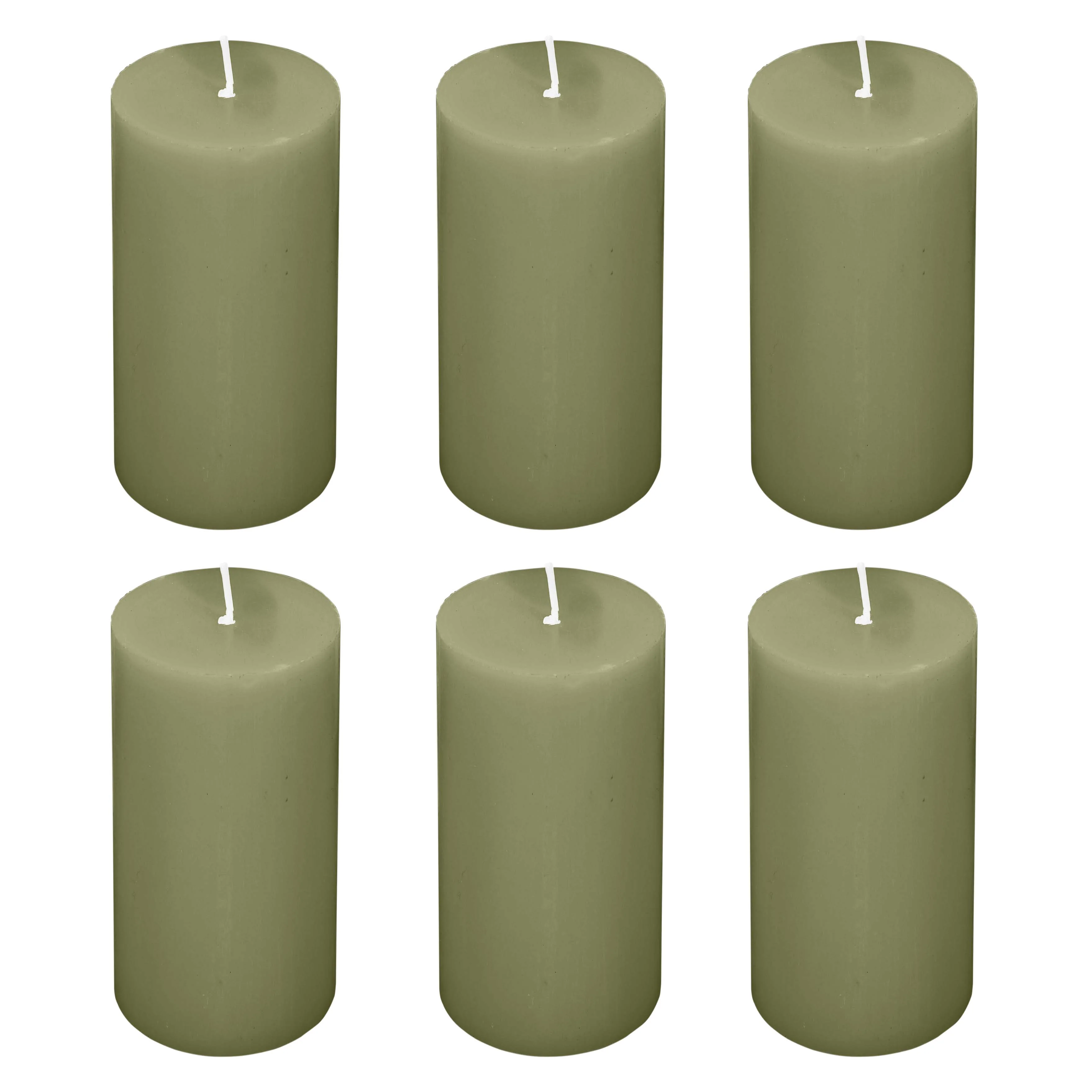 6-Pack Unscented Pillar Candles – Dripless 3"x6" Dusty Sage Green Paraffin Wax with Smokeless Cotton Wicks, Clean & Long-Lasting 60-Hour Burn - Image 8