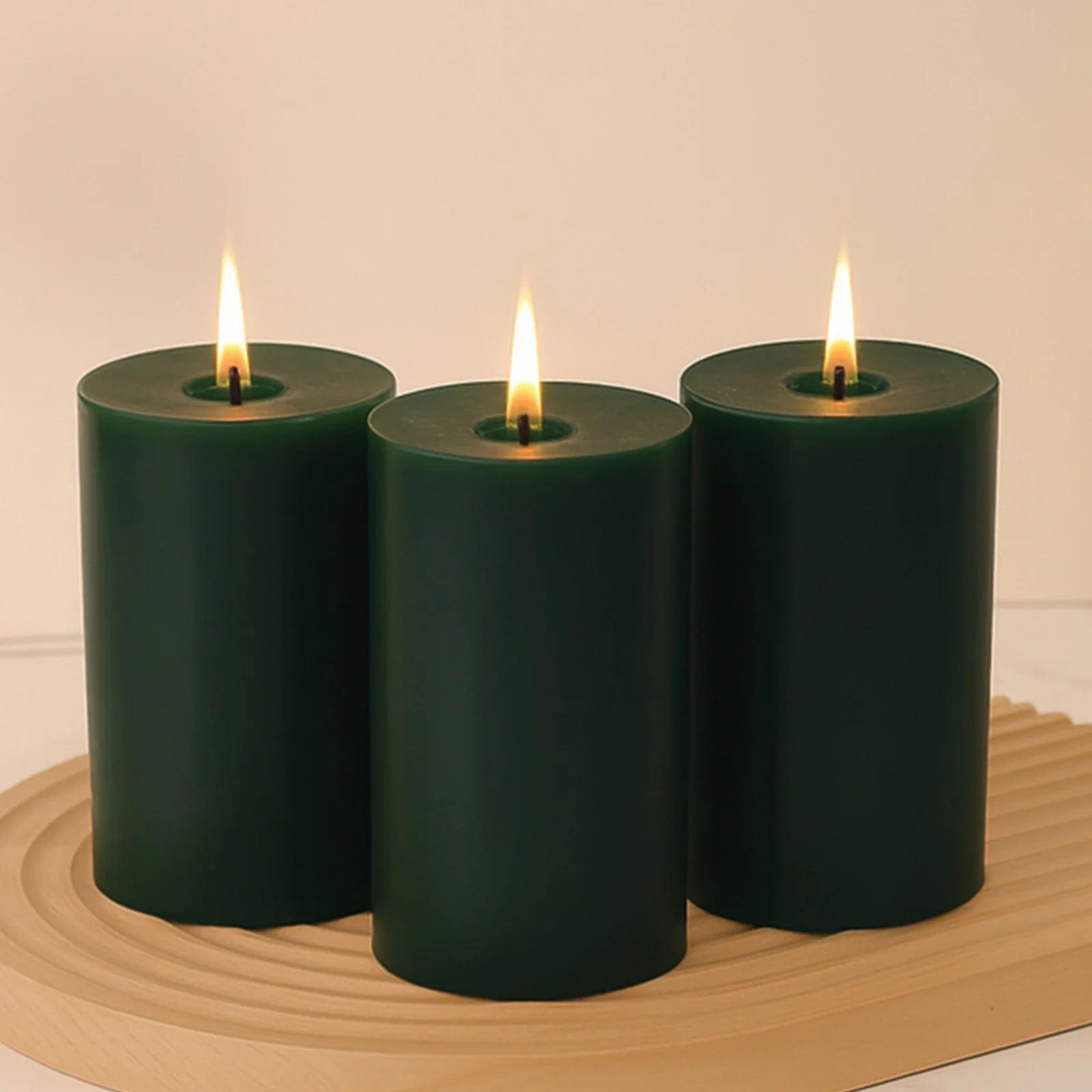 6-Pack Unscented Pillar Candles – Dripless 3"x6" Hunter Emerald Green Paraffin Wax with Smokeless Cotton Wicks, Clean & Long-Lasting 60-Hour Burn - Image 7