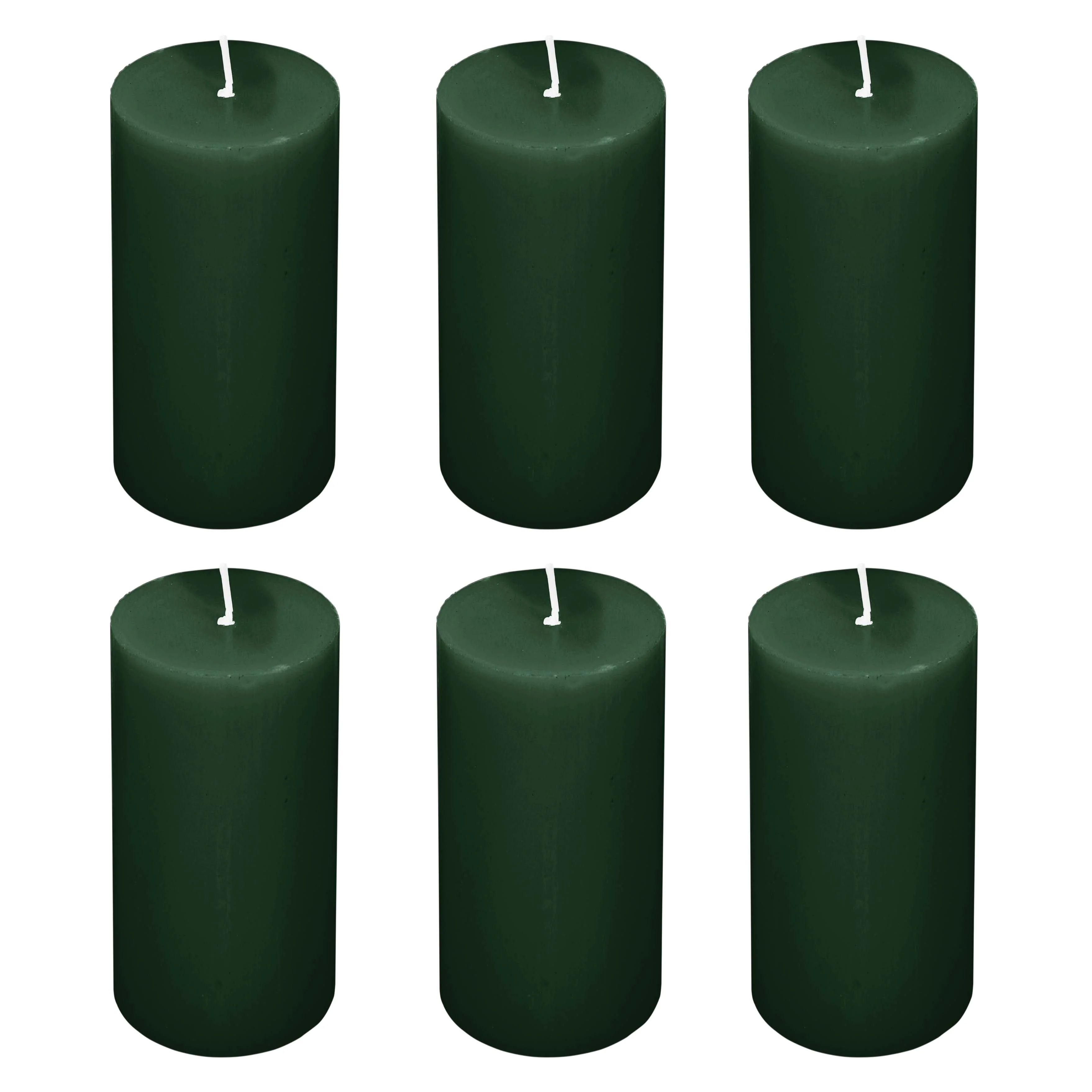 6-Pack Unscented Pillar Candles – Dripless 3"x6" Hunter Emerald Green Paraffin Wax with Smokeless Cotton Wicks, Clean & Long-Lasting 60-Hour Burn - Image 8
