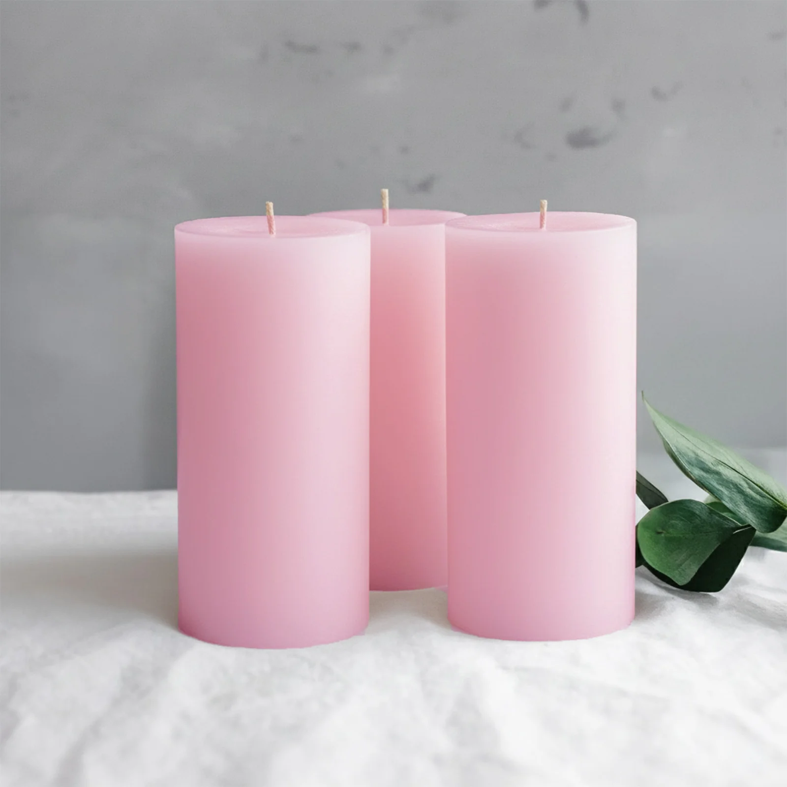 6-Pack Unscented Pillar Candles – Dripless 3"x6" Pink Paraffin Wax with Smokeless Cotton Wicks, Clean & Long-Lasting 60-Hour Burn