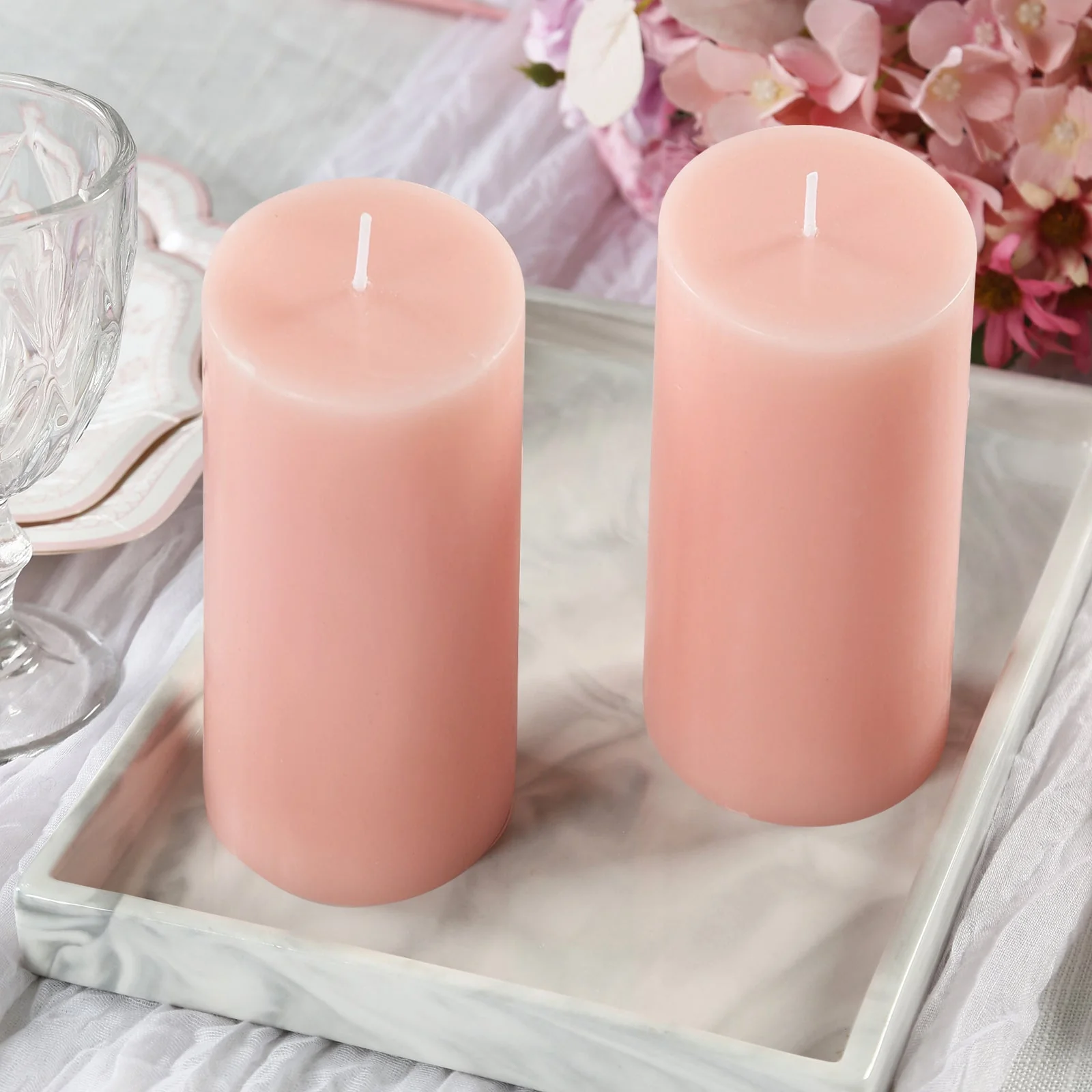 12-Pack Unscented Pillar Candles 3"x6" – Dripless Blush Paraffin Wax with Smokeless Cotton Wicks for Clean, Long-Lasting Burn - Image 8