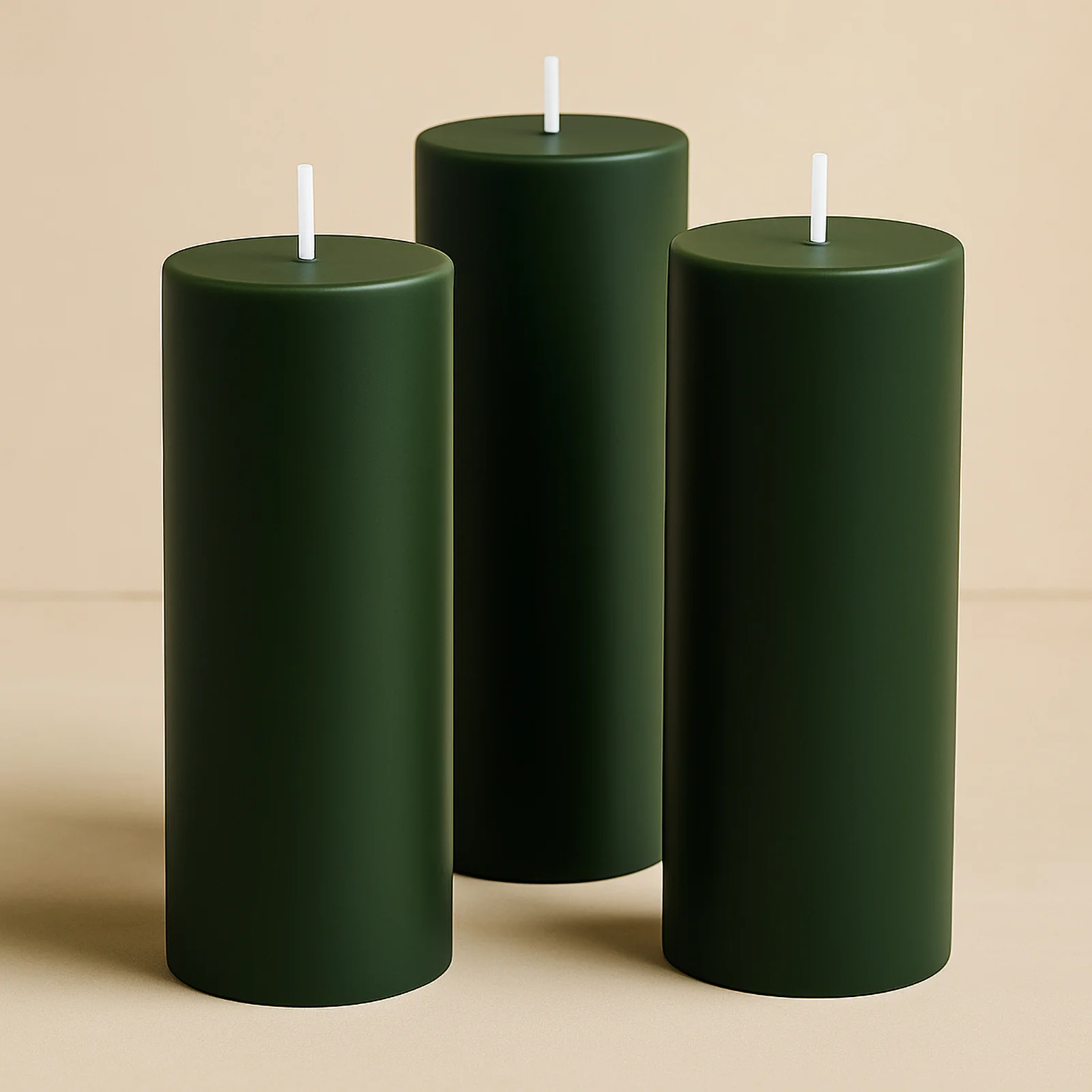 6-Pack Unscented Pillar Candles – Dripless 3"x9" Hunter Emerald Green Paraffin Wax with Smokeless Cotton Wicks, Clean & Long-Lasting 90-Hour Burn - Image 8