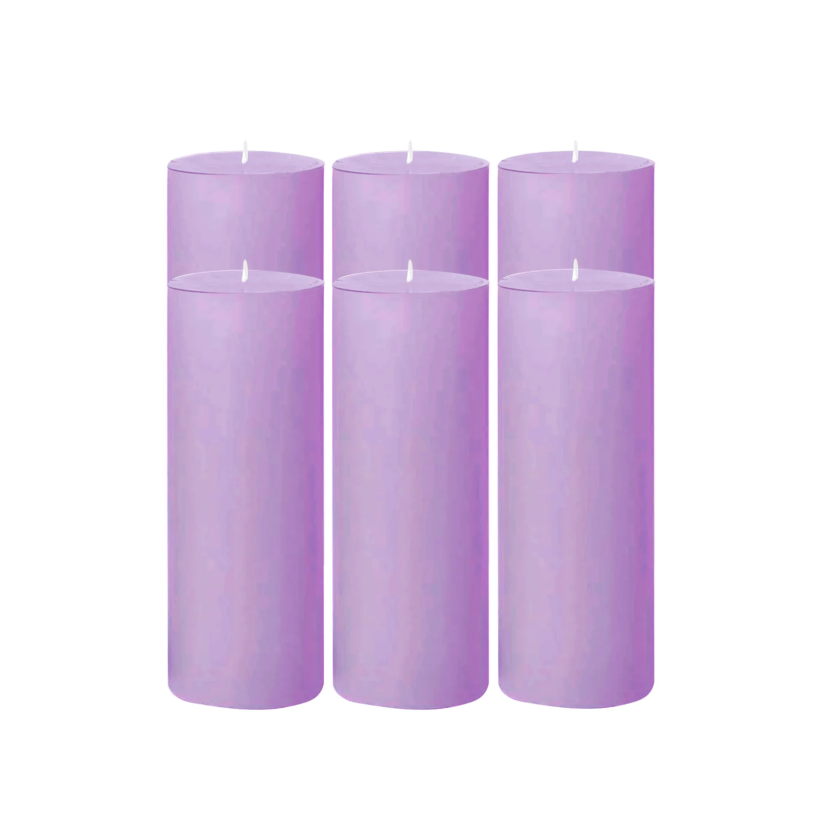 6-Pack Unscented Pillar Candles – Dripless 3"x9" Lavender Lilac Paraffin Wax with Smokeless Cotton Wicks, Clean & Long-Lasting 90-Hour Burn - Image 6