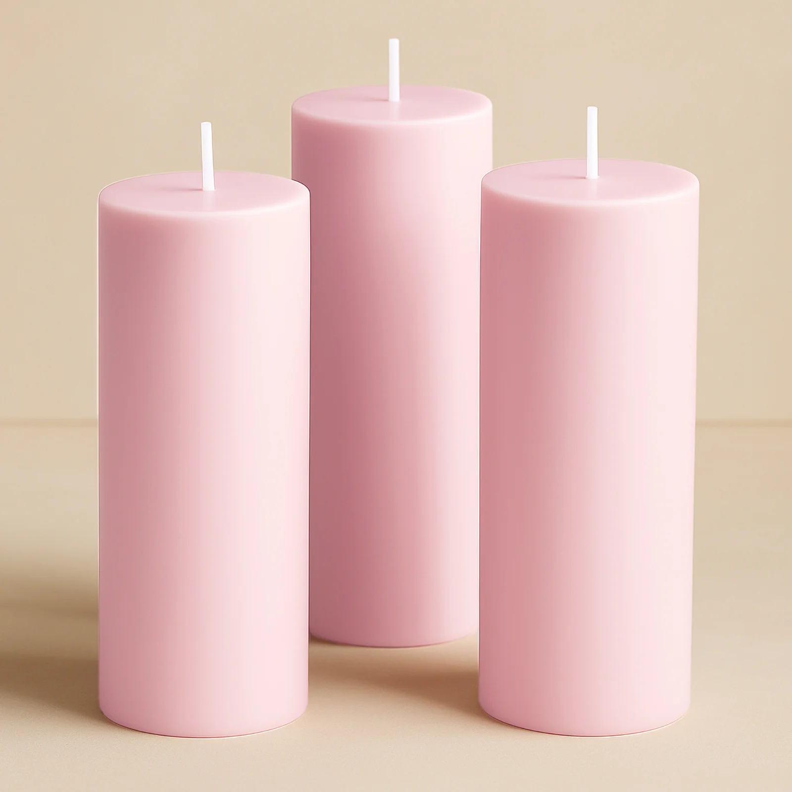 6-Pack Unscented Pillar Candles – Dripless 3"x9" Pink Paraffin Wax with Smokeless Cotton Wicks, Clean & Long-Lasting 90-Hour Burn - Image 8