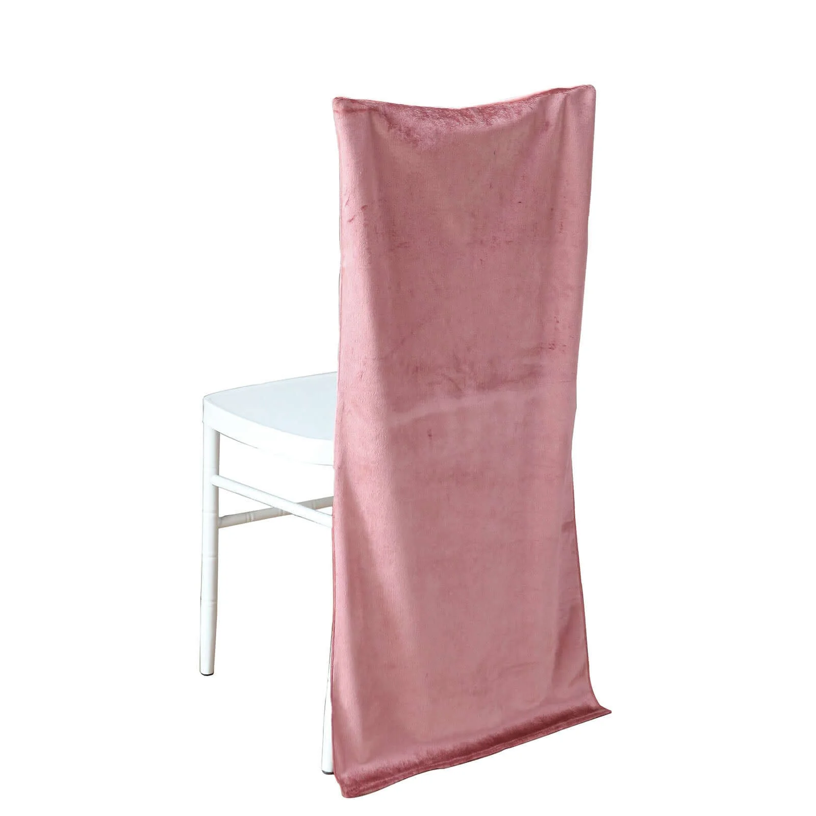 Velvet Chiavari Chair Back Slipcover Dusty Rose - Smooth Solid Back Chair Cover Cap - Image 7