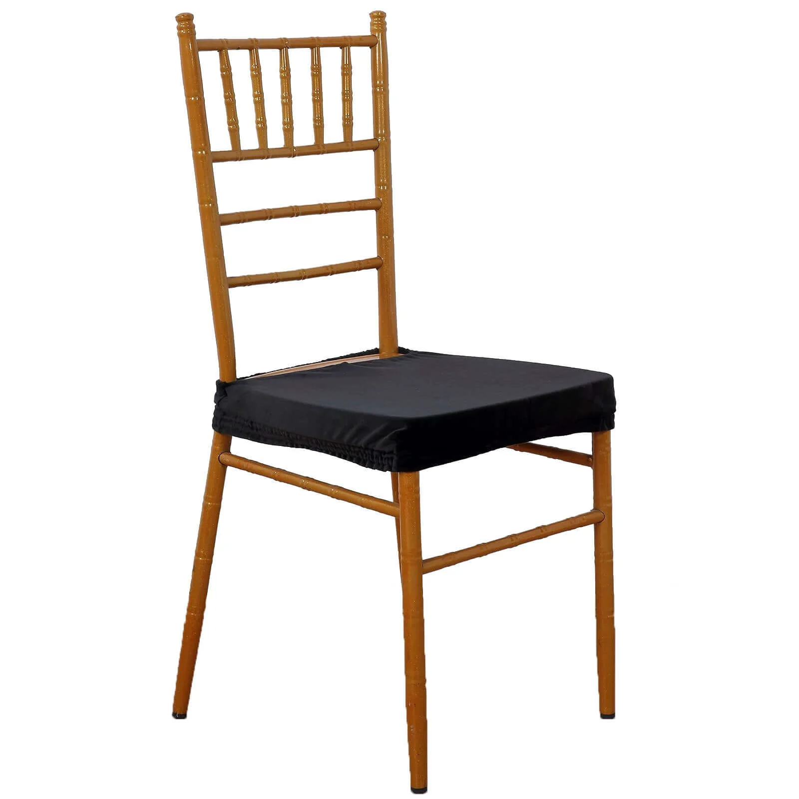 Velvet Dining Chair Seat Cover Black Stretch with Tie - Stylish Cushion Protector for Sophisticated Events - Image 6