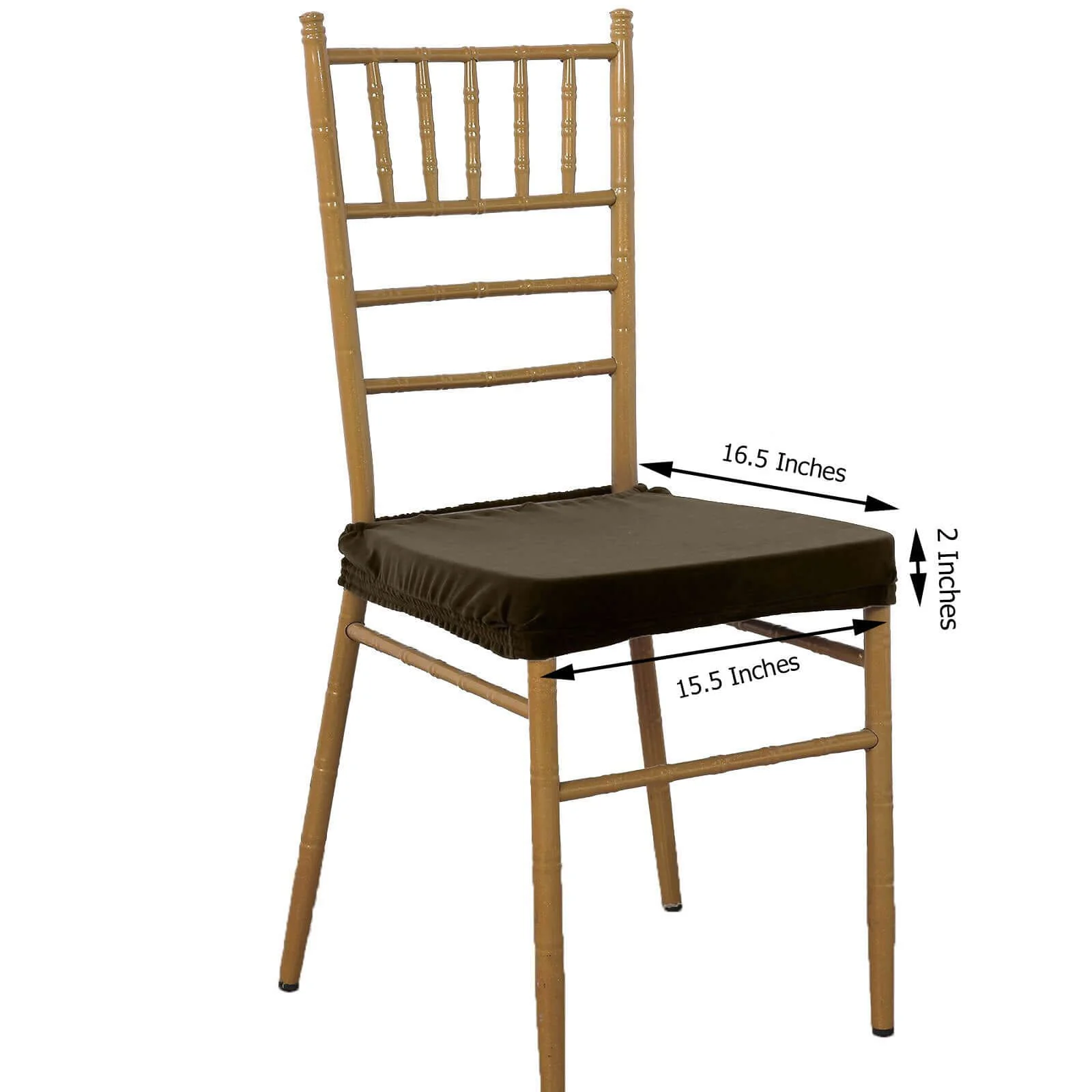 Velvet Dining Chair Seat Cover Chocolate Stretch with Tie - Stylish Cushion Protector - Image 3