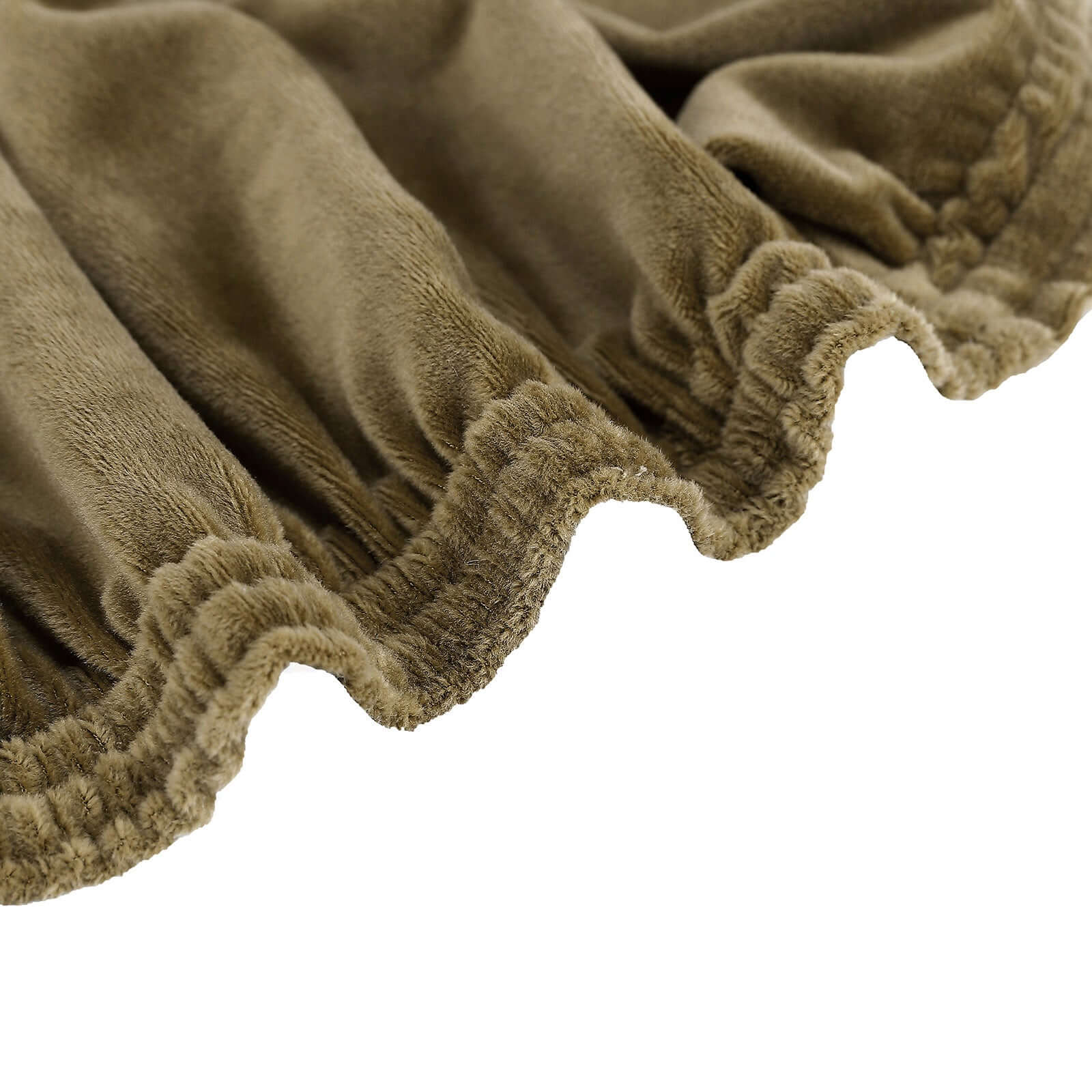 Velvet Dining Chair Seat Cover Olive Green Stretch with Tie - Stylish Cushion Protector - Image 12