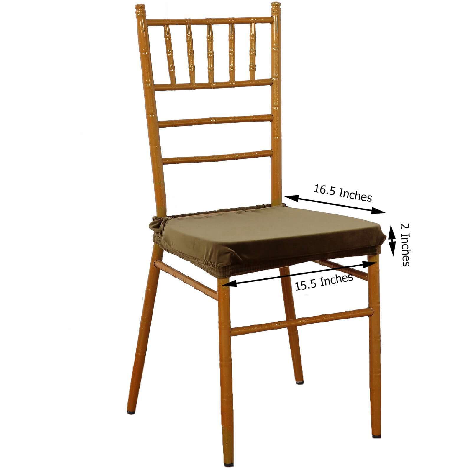 Velvet Dining Chair Seat Cover Olive Green Stretch with Tie - Stylish Cushion Protector - Image 3